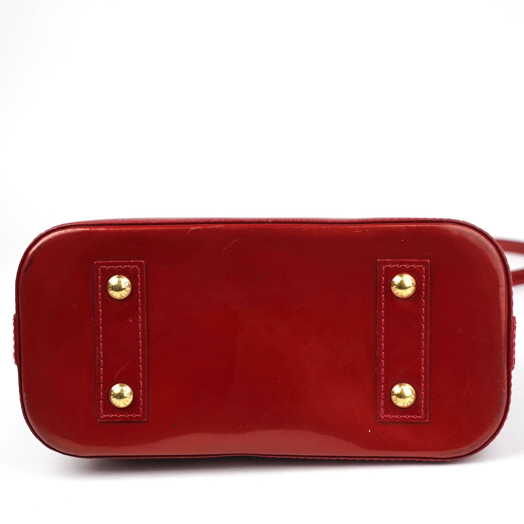 J1383 Louis Vuitton Vernis Alma BB Cherry- Pre Owned