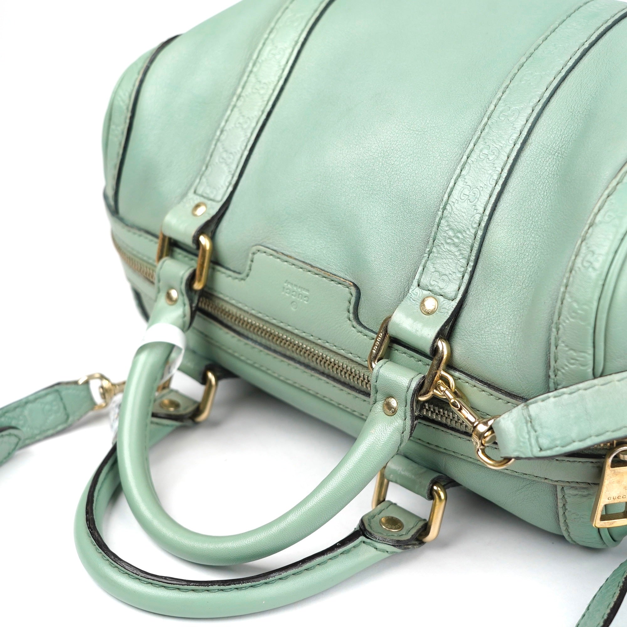 J1375 Gucci Bauletto Mint Green Bag- Pre Owned