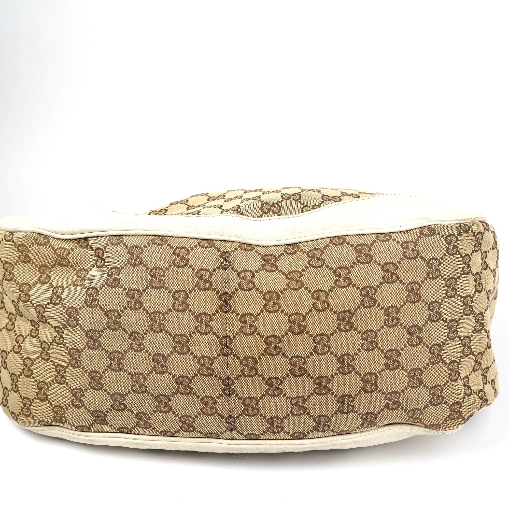 J1379 Gucci Beige/White GG Canvas Charlotte Tote Bag- Pre Owned