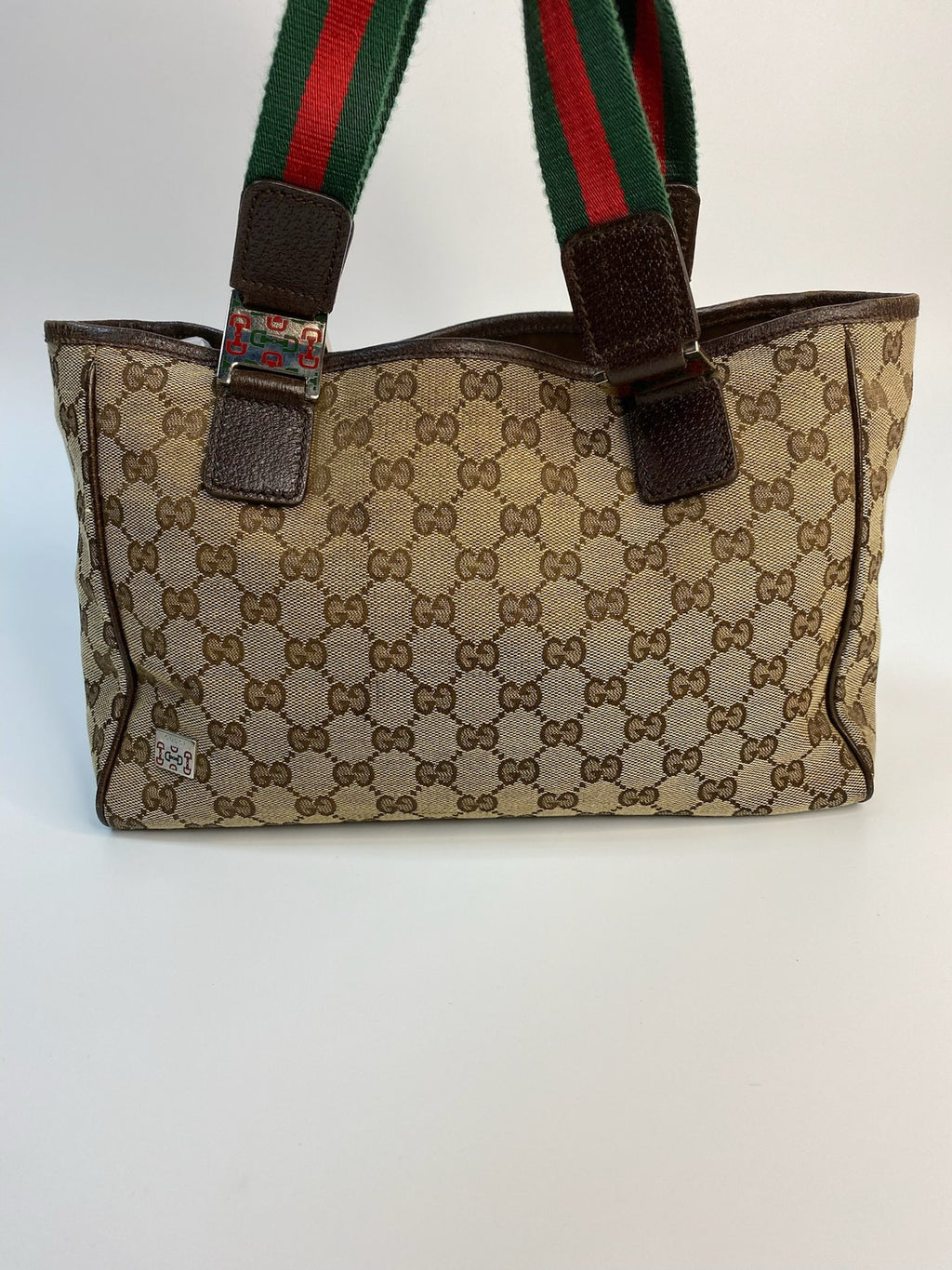 J1117 Gucci Tote Bag Sherry Line Canvas Tote Bag | Pre-Owned Excellent Canvas Sherry Line