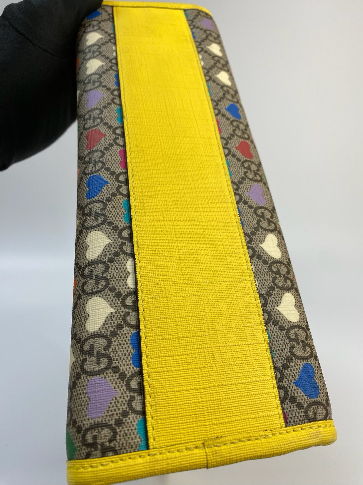 J1114# Gucci Top Handle Bag GG Supreme Heart Children's handbag | Pre-Owned Very Good Canvas GG Supreme