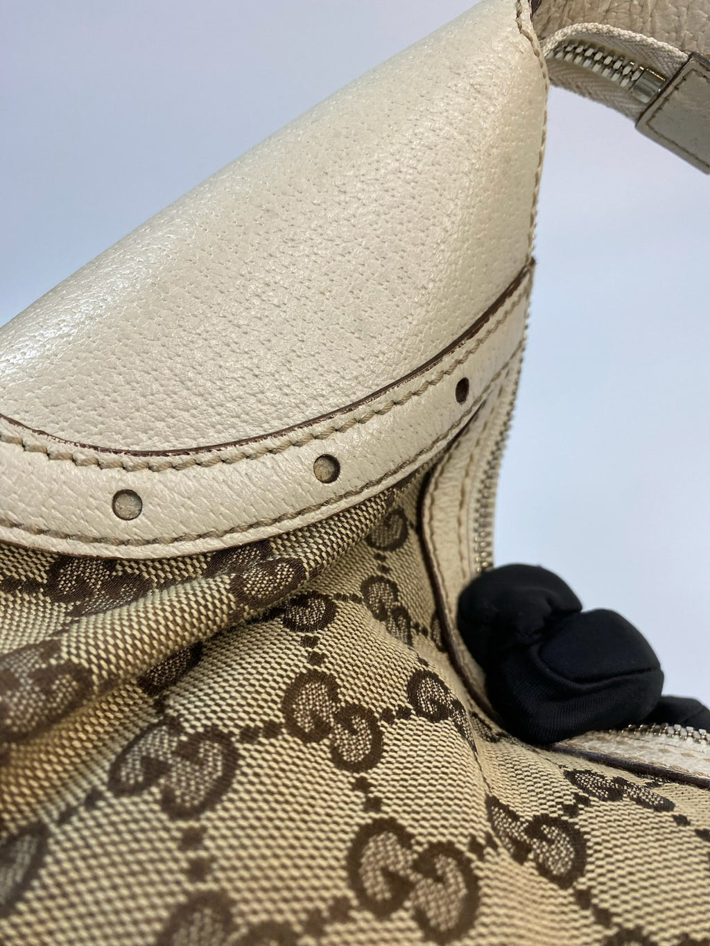 J2877 Gucci Shoulder Bag Monogram Large Crossiant Hobo Bag | Pre-Owned Brown Canvas/Monogram