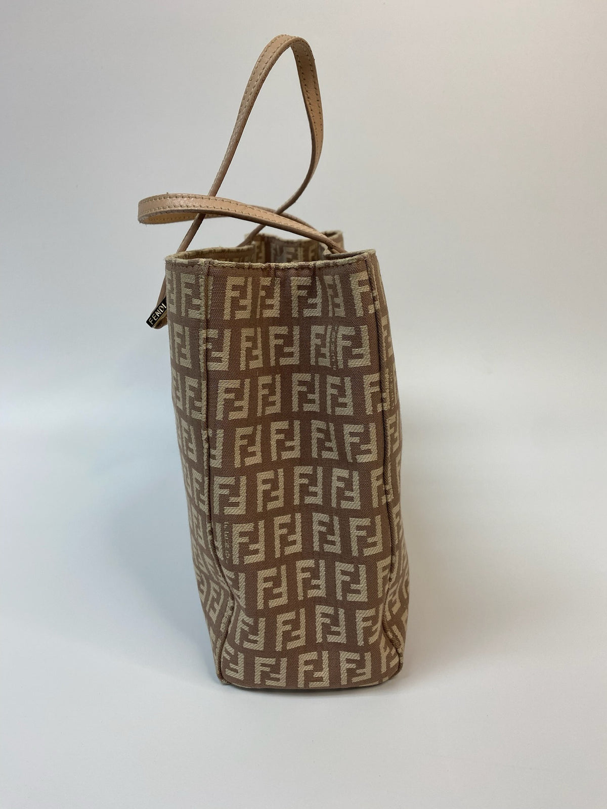 J2972 Fendi Tote Bag Pink Zucchino Canvas | Pre-Owned Pink Zucchino Canvas