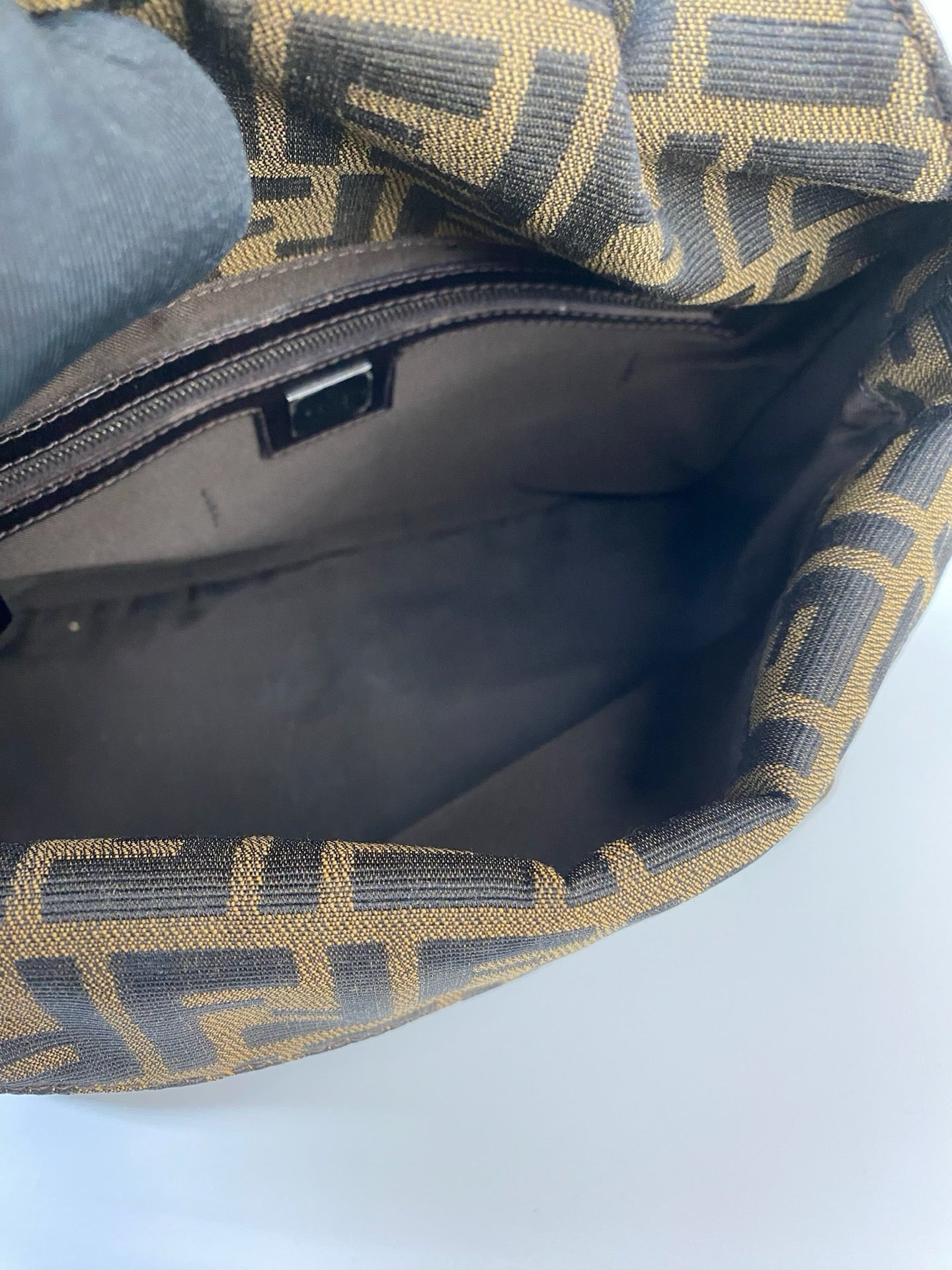 J2967 Fendi Shoulder Bag Zucca Canvas Double Flap Mamma Shoulder Bag | Pre-Owned Brown Zucca Canvas