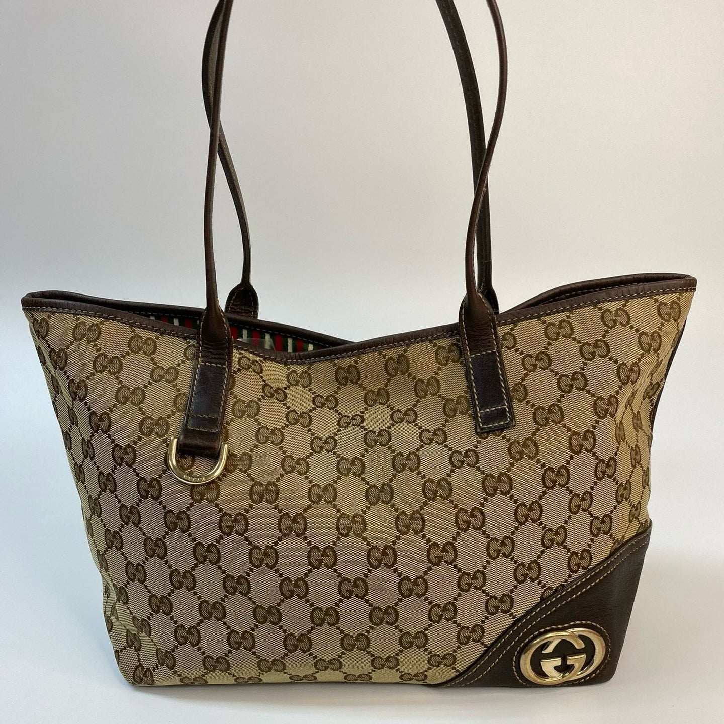 J2991 Gucci Tote Bag Beige GG Supreme Canvas Tote Bag | Pre-Owned Beige Canvas GG Supreme