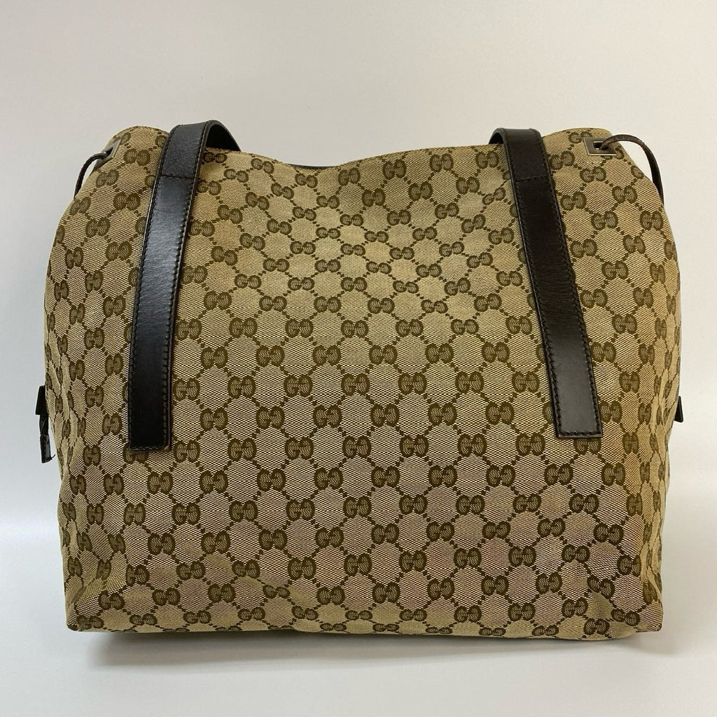 J2865 Gucci Tote Bag GG Canvas Beige Monogram Tote Bag | Pre-Owned Beige Canvas GG Monogram
