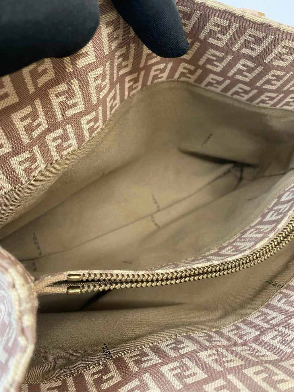 J2972 Fendi Tote Bag Pink Zucchino Canvas | Pre-Owned Pink Zucchino Canvas