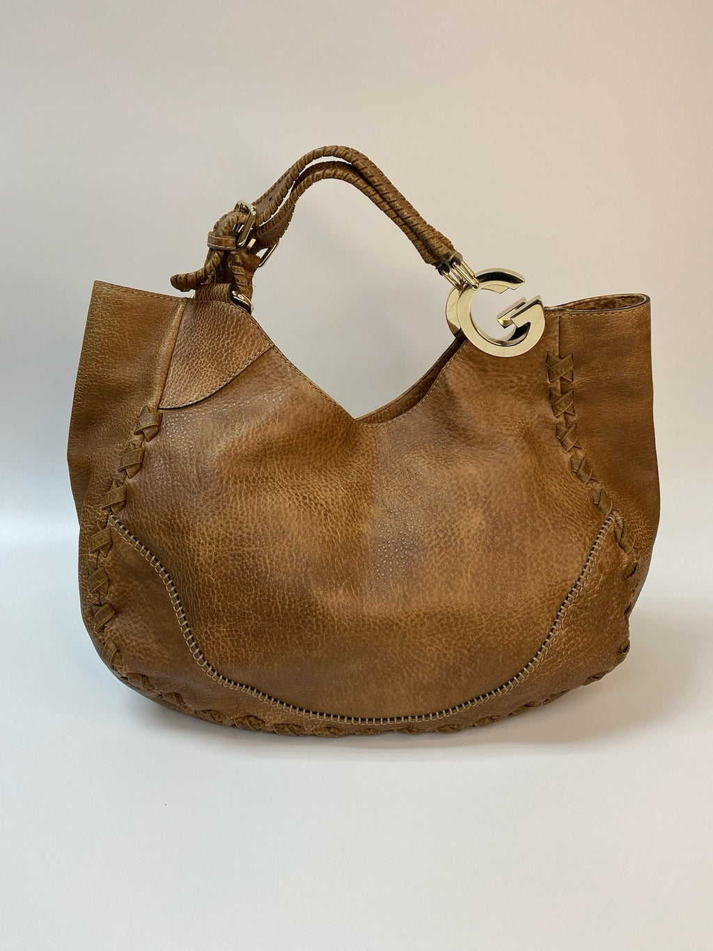 J2880 Gucci Shoulder Bag Fendi Zucchino Cnavas FF Double Flap Shoulder Bag | Pre-Owned Brown Canvas/Zucchino FF