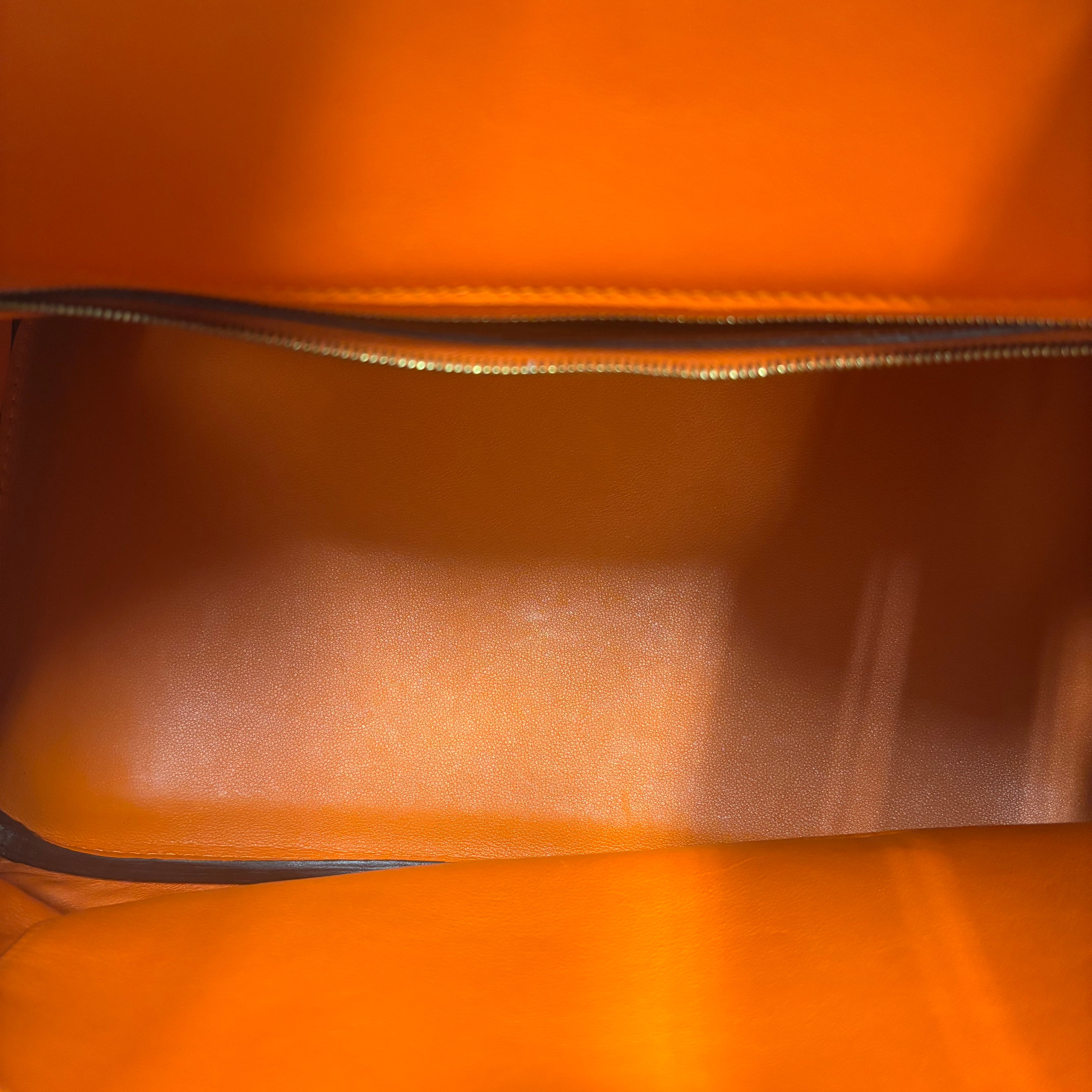 J3212 Hermes Top Handle Bag Birkin 35 | Pre-Owned Like New Orange Swift leather