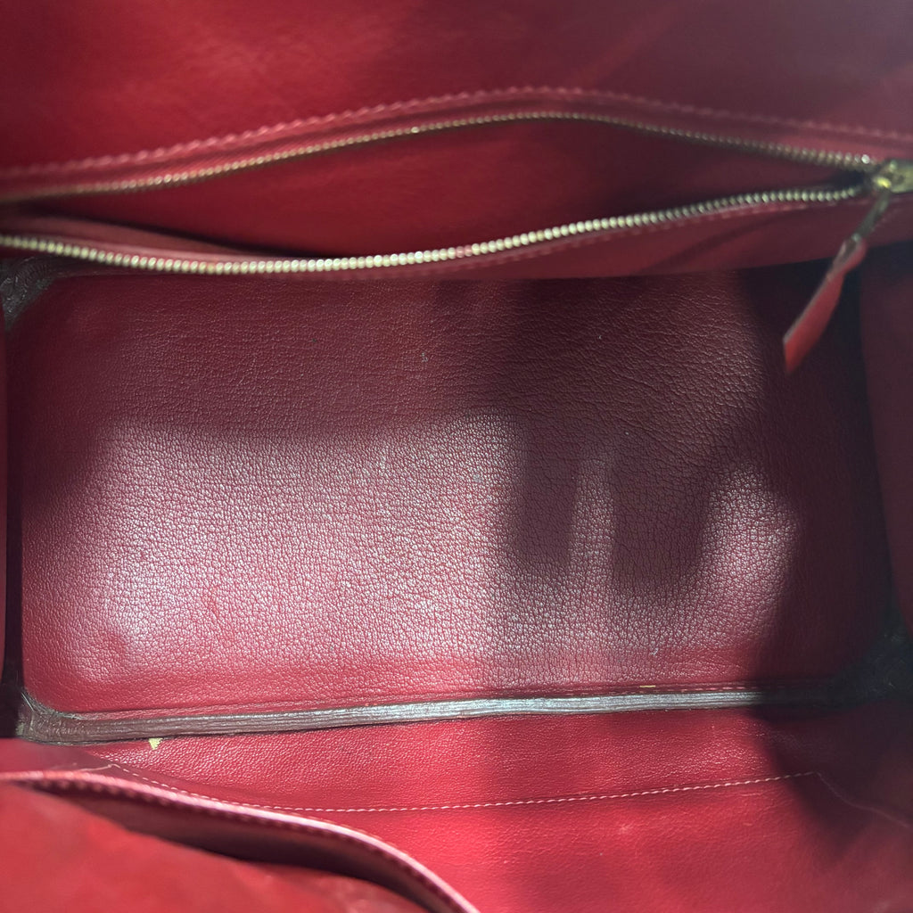 J3215 Hermes Top Handle Bag Birkin 30 | Pre-Owned Like New Vermillion Togo leather