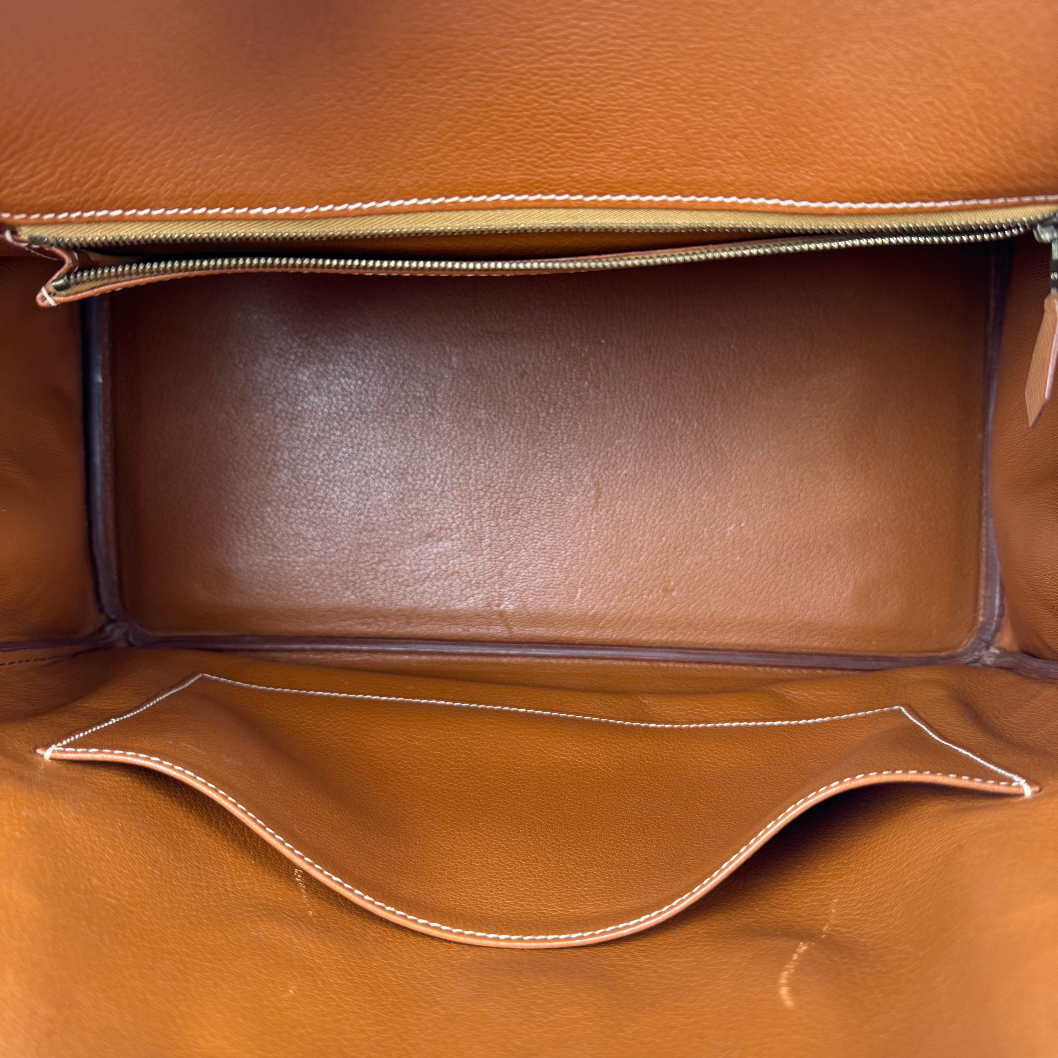 Hermes Birkin 35-Stamp Square D 2000 Top Handle Bag J3015 | Pre-Owned Very Good Gold Plain Epsom leather