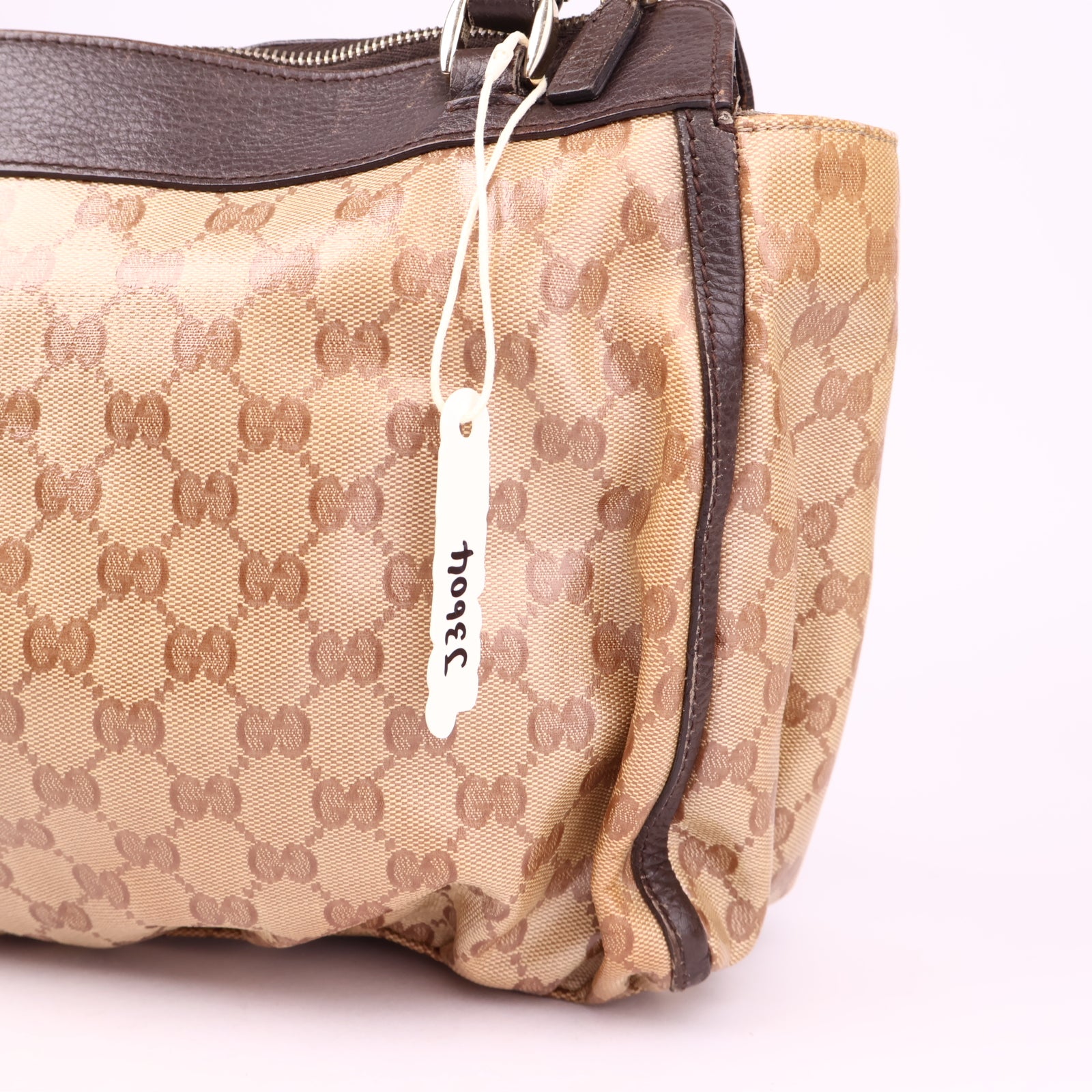 OJ3604 Gucci Brown GG Crystal Abbey-D Ring Tote Bag- Pre Owned