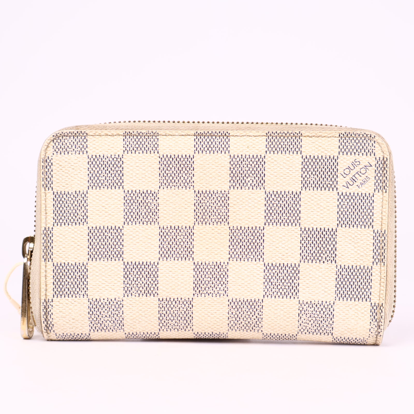 J3596 Louis Vuitton Zippy Wallet Damier Azur Canvas- Pre Owned