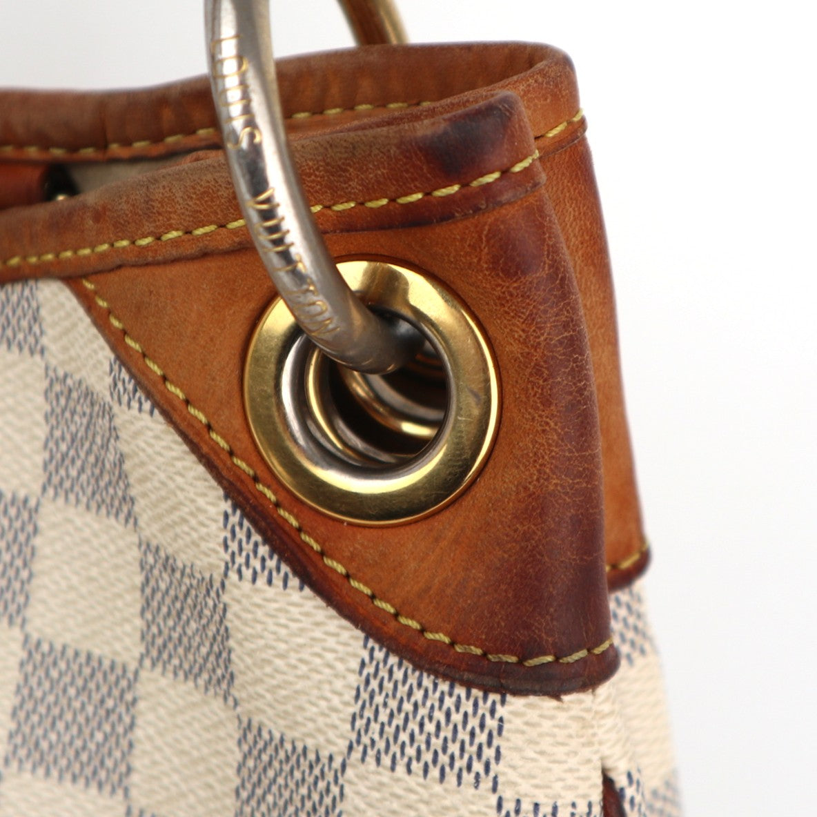 Louis Vuitton Damier Azur Galliera PM Shoulder Bag C1887 | Pre-Owned Very Good White / Blue Damier Azur Canvas