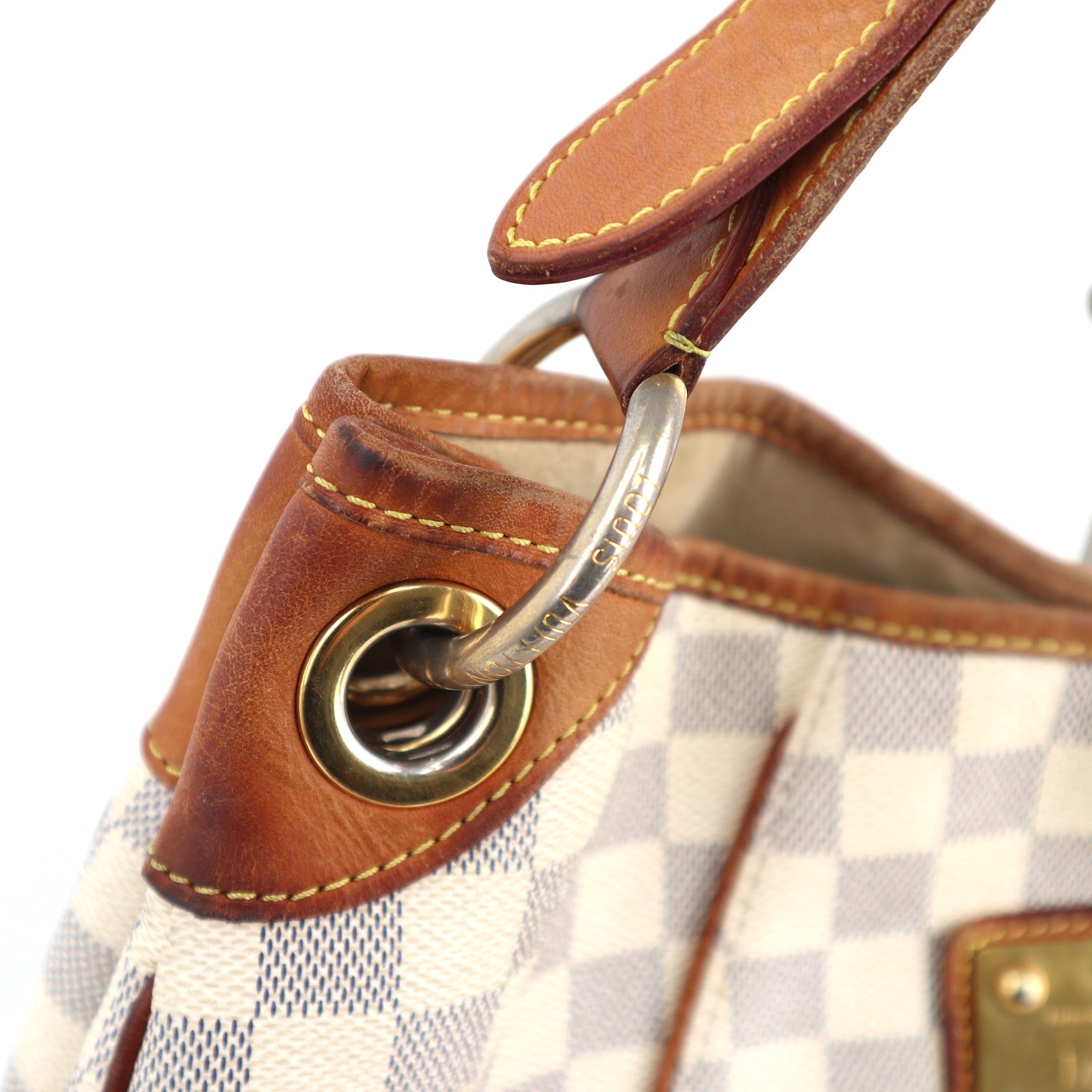 Louis Vuitton Damier Azur Galliera PM Shoulder Bag C1887 | Pre-Owned Very Good White / Blue Damier Azur Canvas