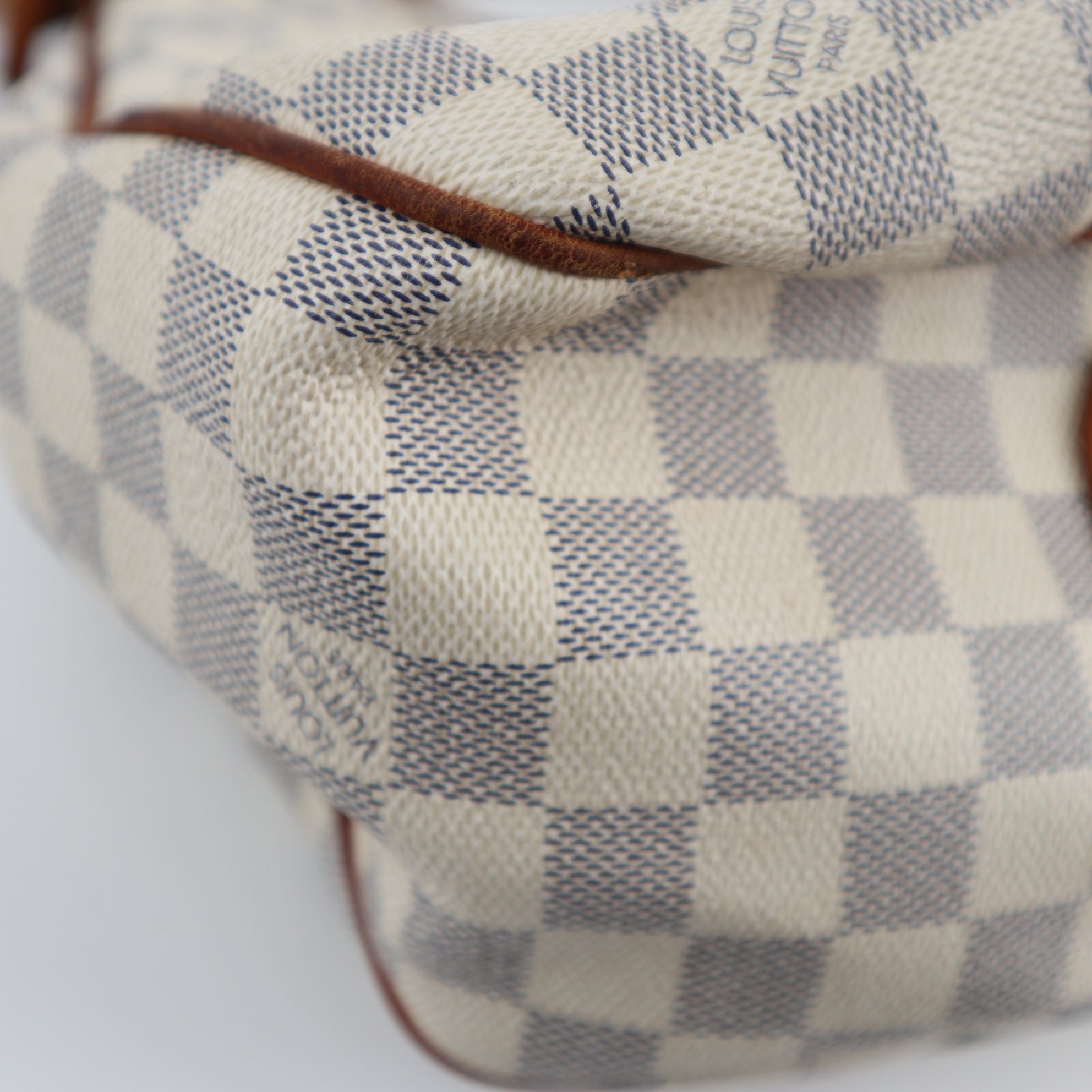 Louis Vuitton Damier Azur Galliera PM Shoulder Bag C1887 | Pre-Owned Very Good White / Blue Damier Azur Canvas