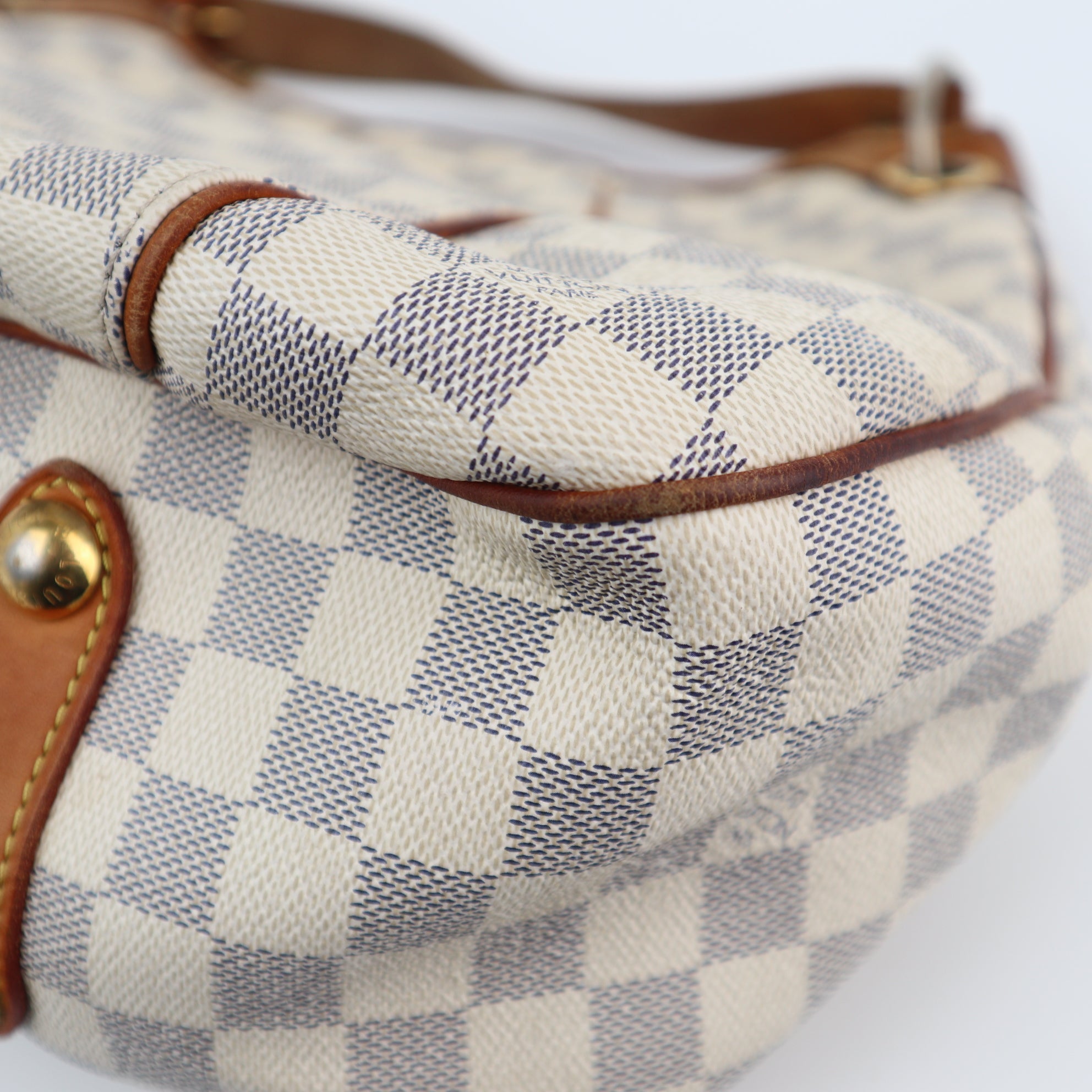Louis Vuitton Damier Azur Galliera PM Shoulder Bag C1887 | Pre-Owned Very Good White / Blue Damier Azur Canvas