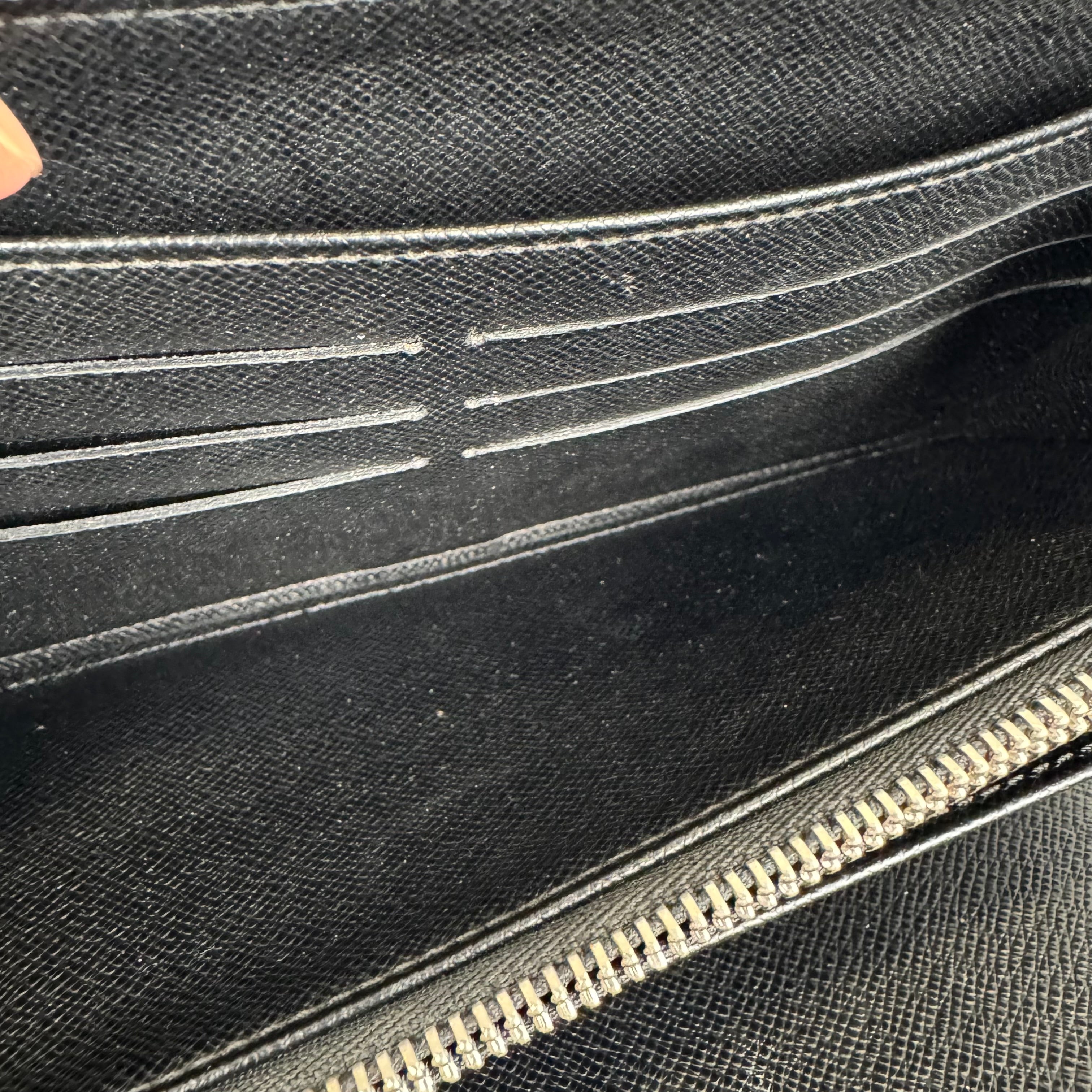 PRE OWNED- Louis Vuitton black water ripple logo wallet J0563W94421