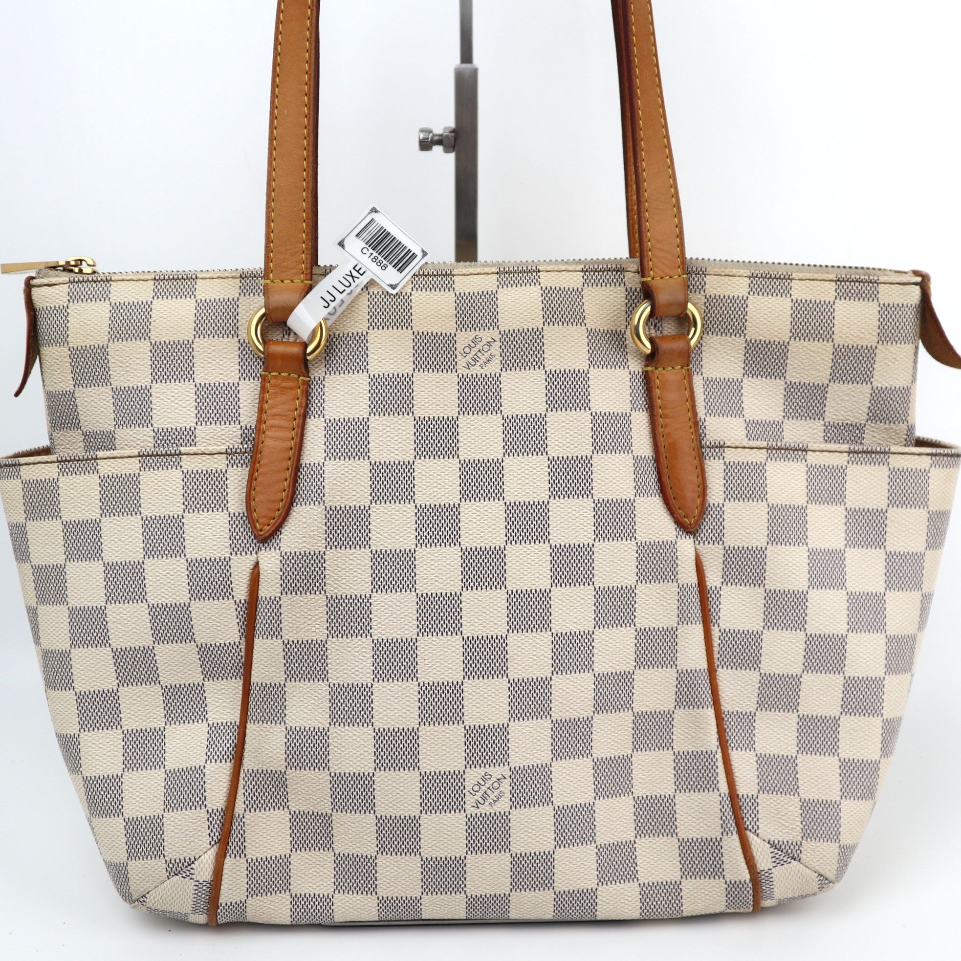 Louis Vuitton Damier Azur Totally PM Tote Bag C1888 | Pre-Owned Very Good White / Blue Damier Azur Canvas