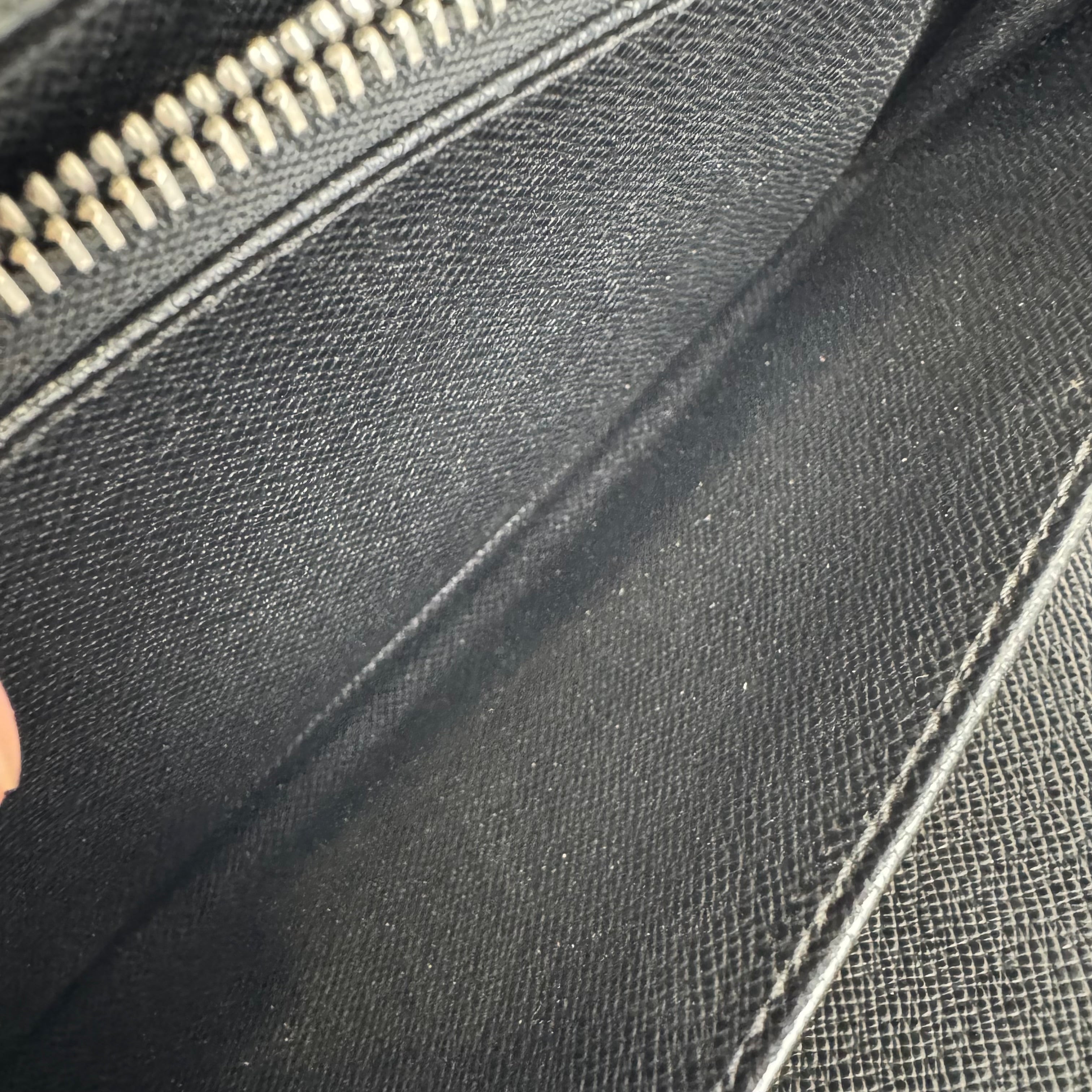 PRE OWNED- Louis Vuitton black water ripple logo wallet J0563W94421