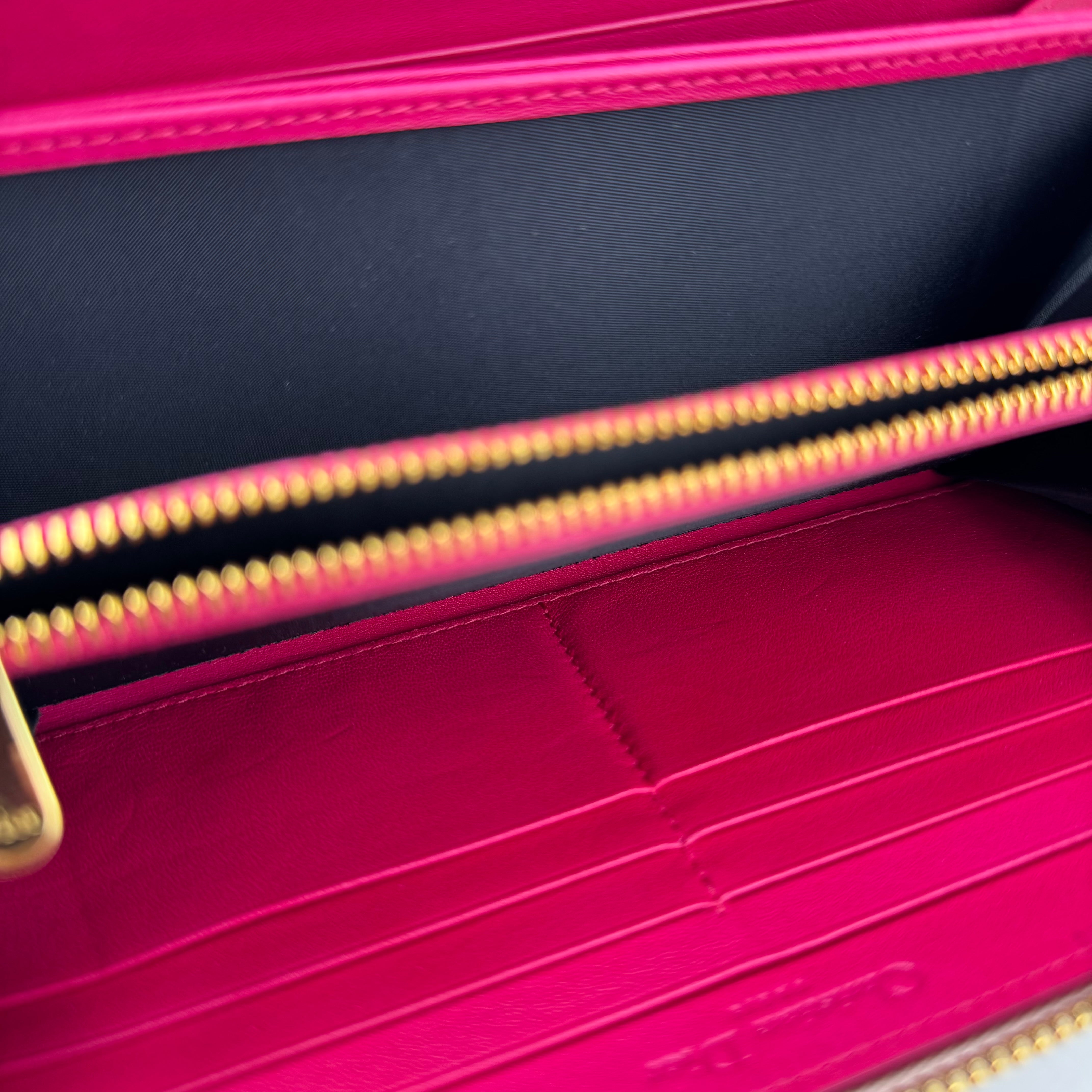 J3414 Dior Yellow Patent Leather Trotter Zip Wallet- Pre Owned