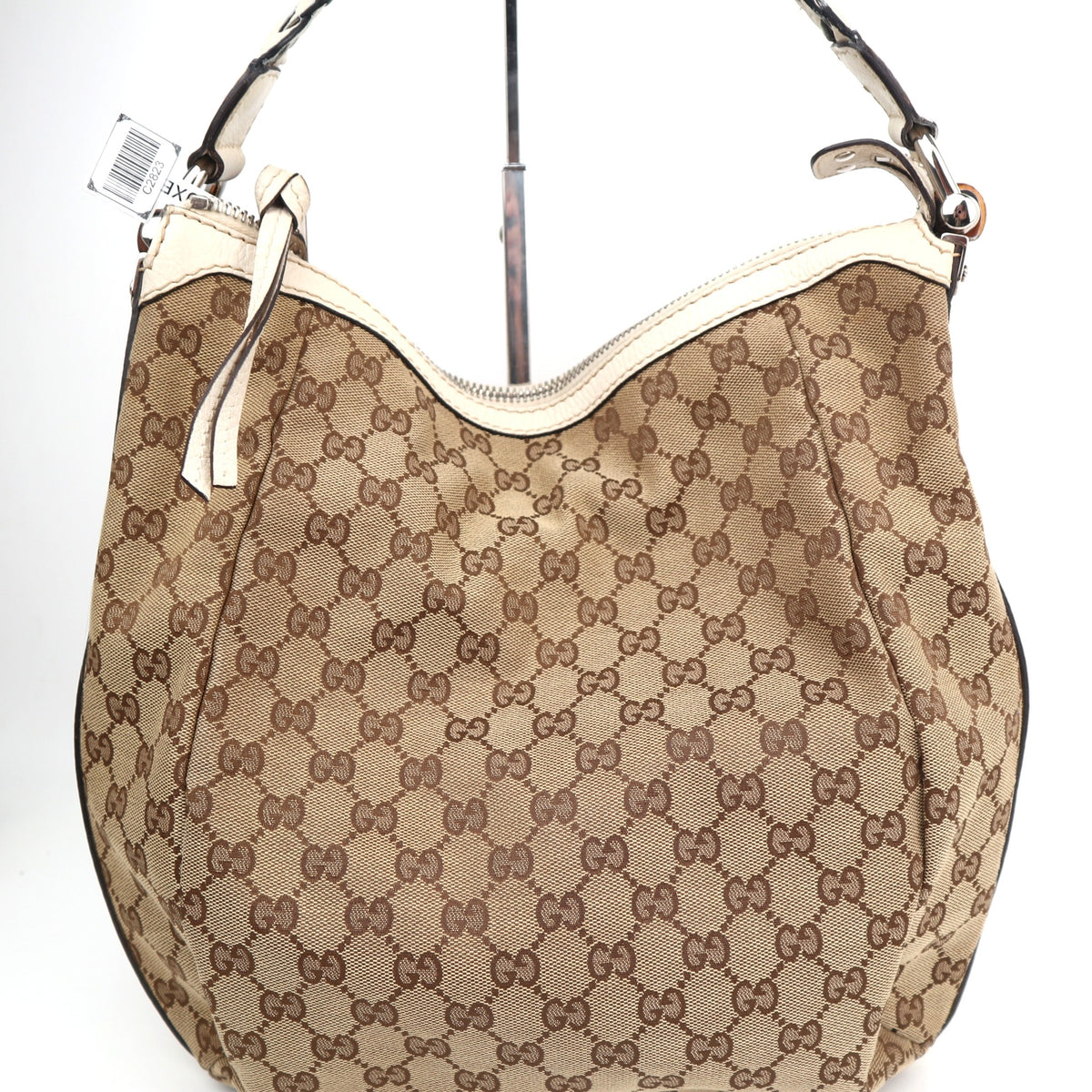 C2823 Gucci Shoulder Bag GG Canvas Bamboo Bar Hobo Bag | Pre-Owned Very Good Brown GG Canvas Canvas