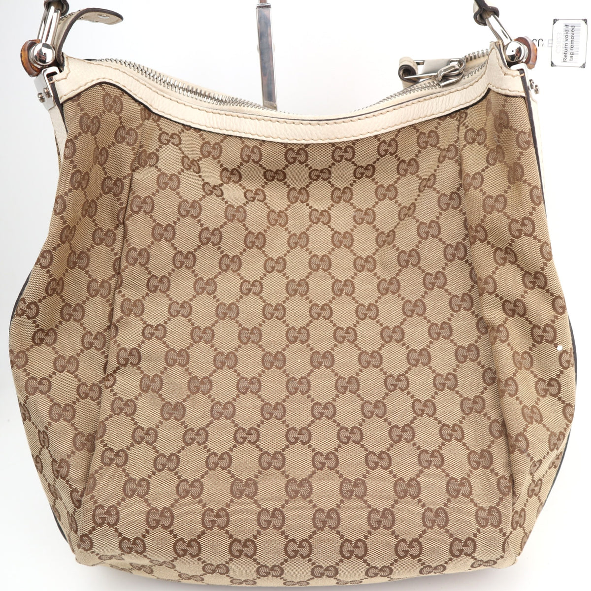 C2823 Gucci Shoulder Bag GG Canvas Bamboo Bar Hobo Bag | Pre-Owned Very Good Brown GG Canvas Canvas