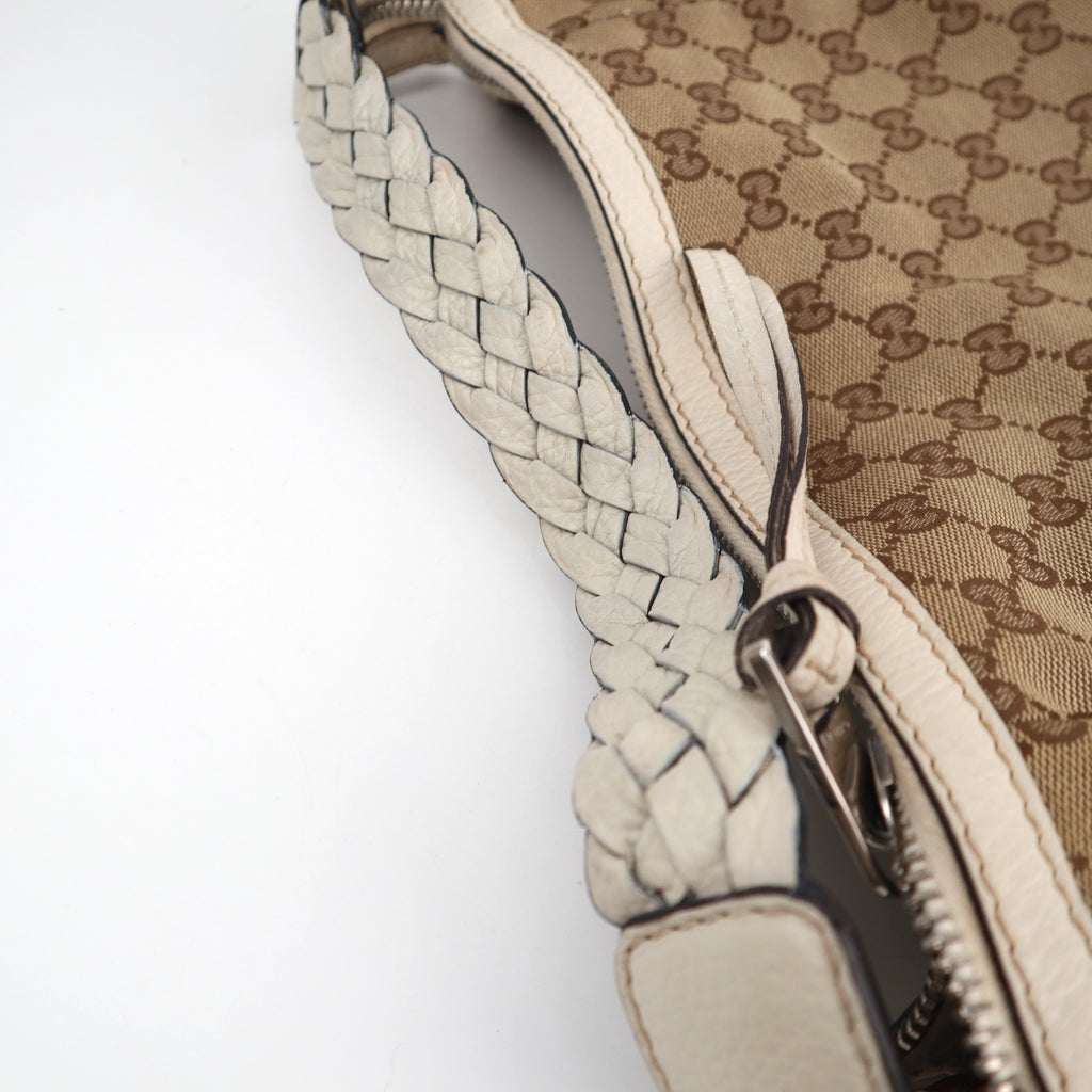 C2823 Gucci Shoulder Bag GG Canvas Bamboo Bar Hobo Bag | Pre-Owned Very Good Brown GG Canvas Canvas