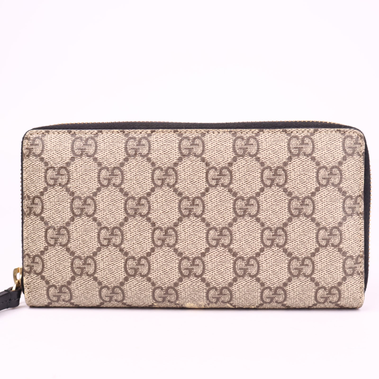 J3593 Gucci GG Supreme Snake Round Zip Wallet- Pre Owned
