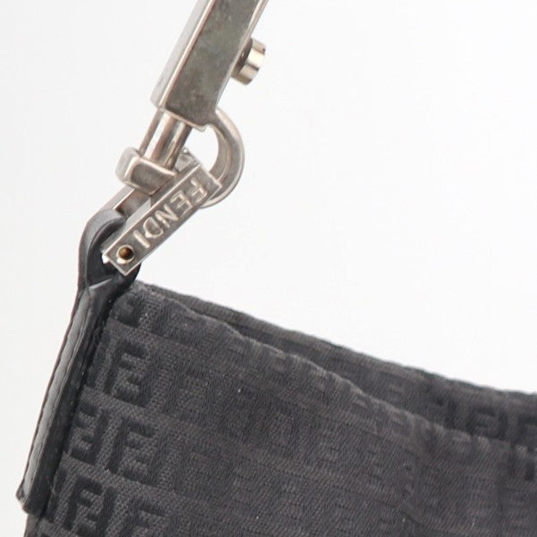 C2825 Fendi Shoulder Bag Zucchino Black | Pre-Owned Very Good Black Zucchino Canvas