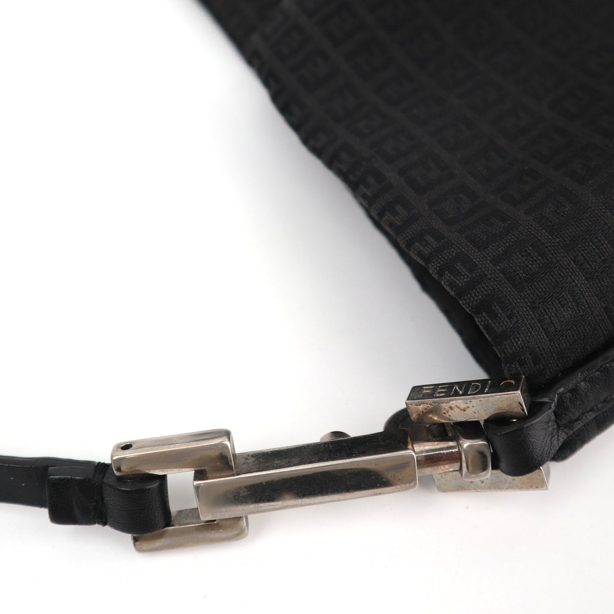 C2825 Fendi Shoulder Bag Zucchino Black | Pre-Owned Very Good Black Zucchino Canvas