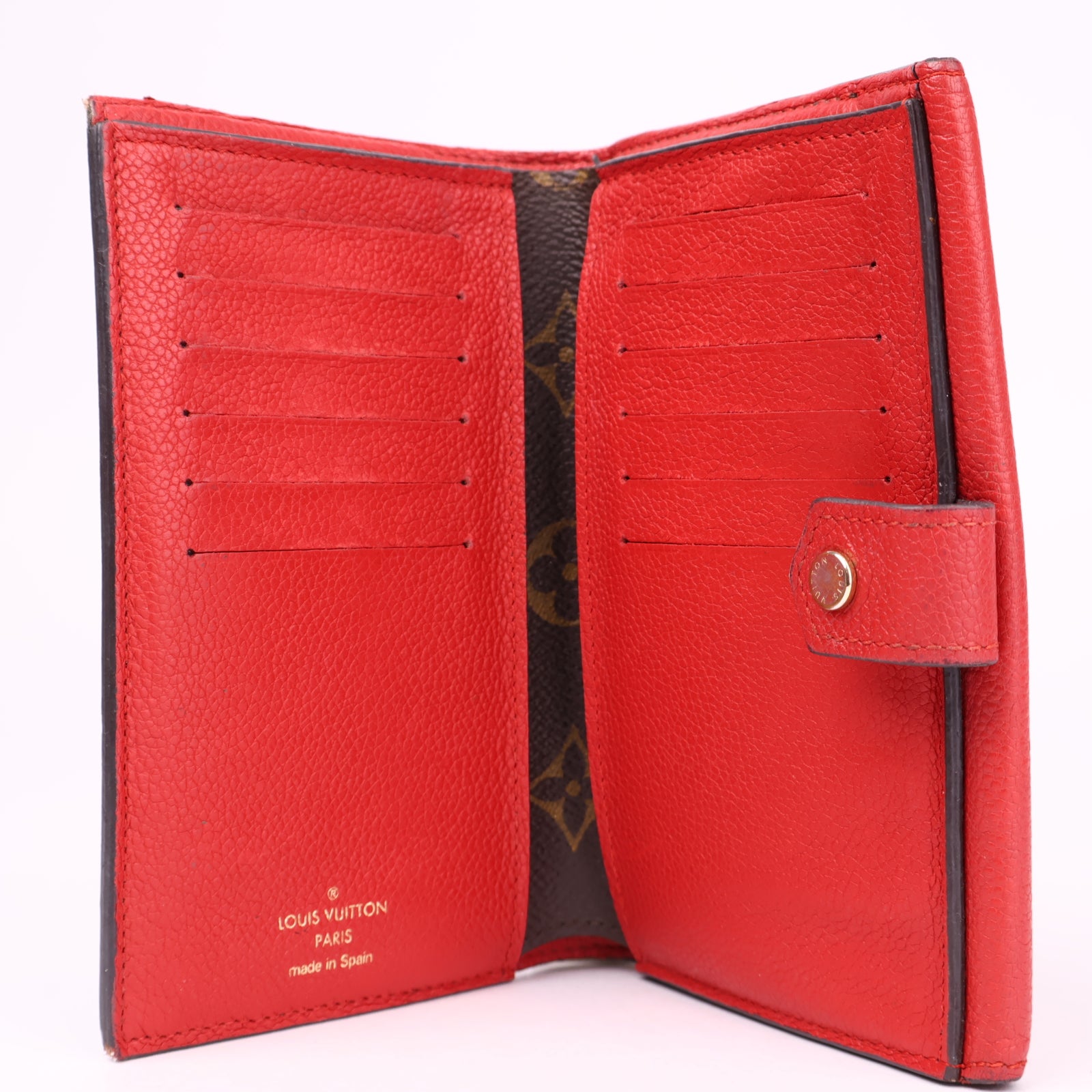 J3592 Louis Vuitton Cerise Monogram Canvas Pallas Compact Wallet- Pre Owned