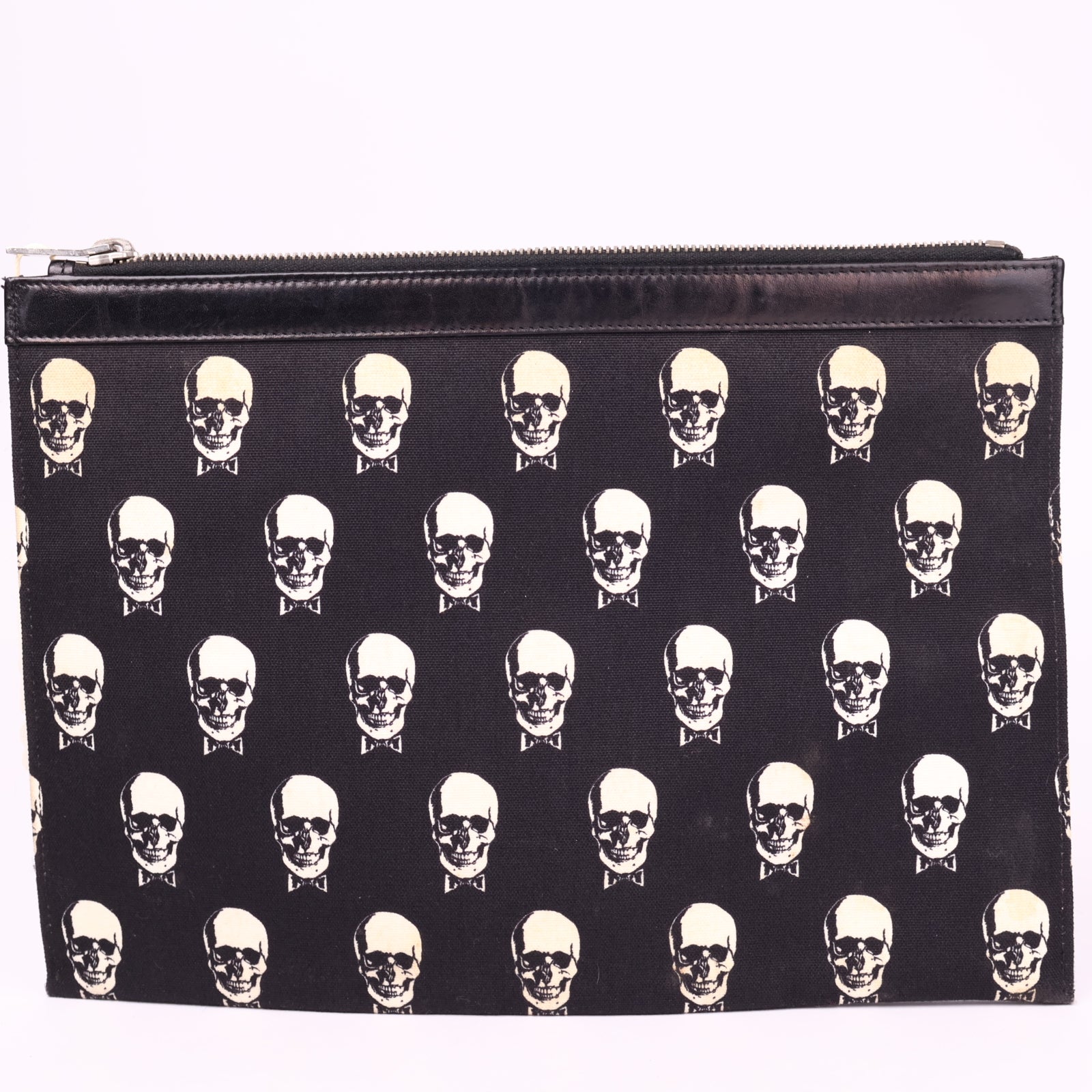J3588 Saint Laurent Canvas Skull Clutch- Pre Owned
