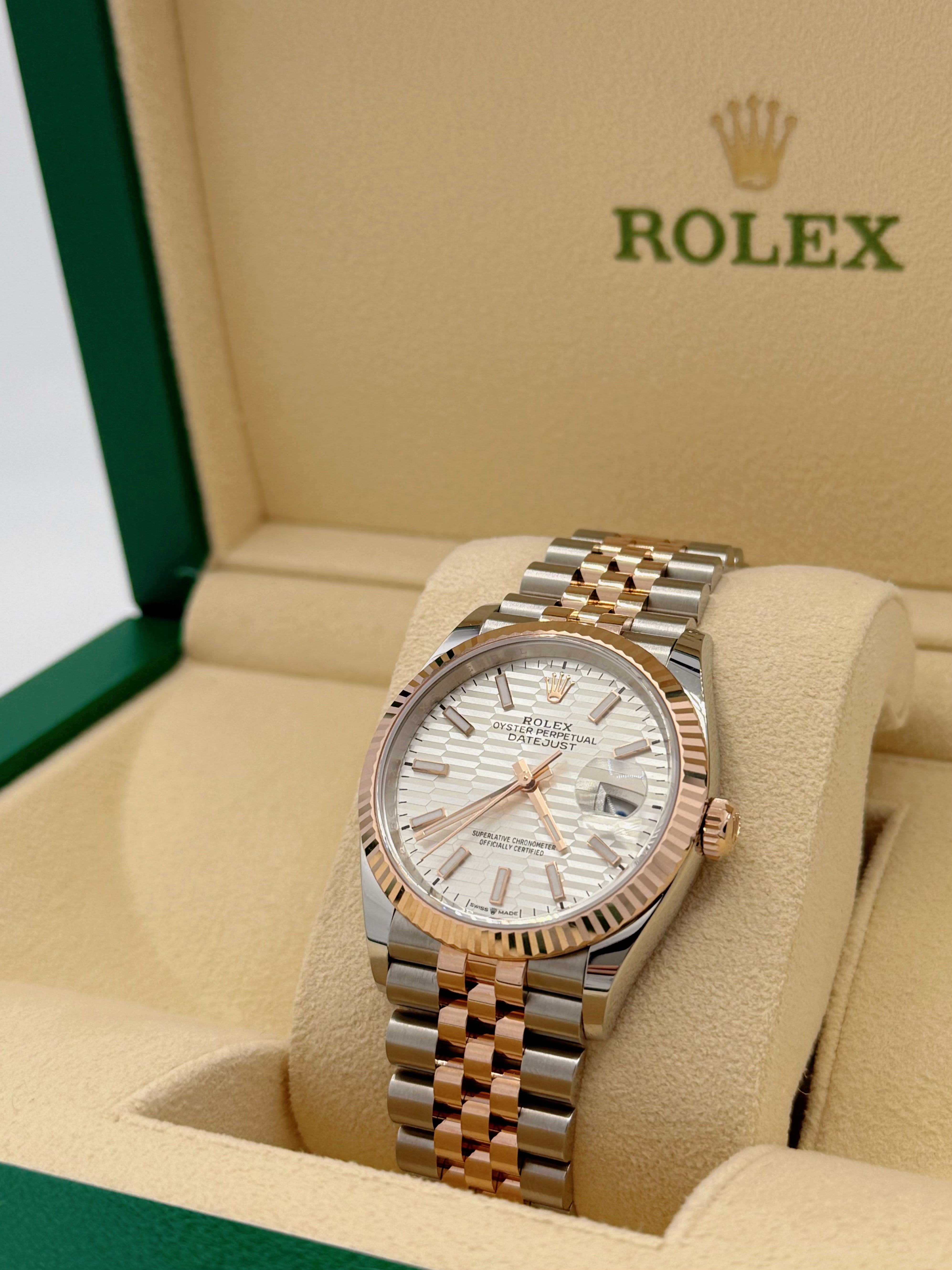 Rolex Datejust Silver Fluted Motif Jubilee 36mm 126231