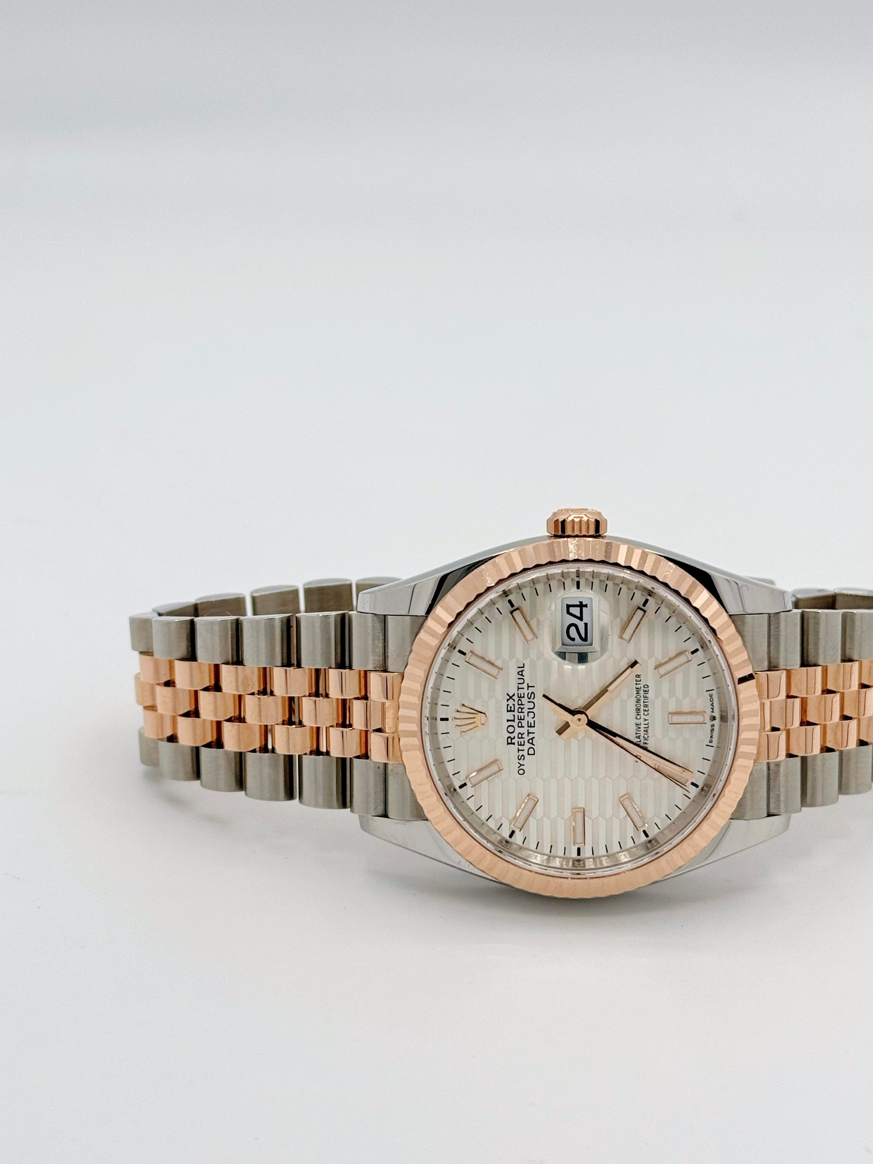 Rolex Datejust Silver Fluted Motif Jubilee 36mm 126231