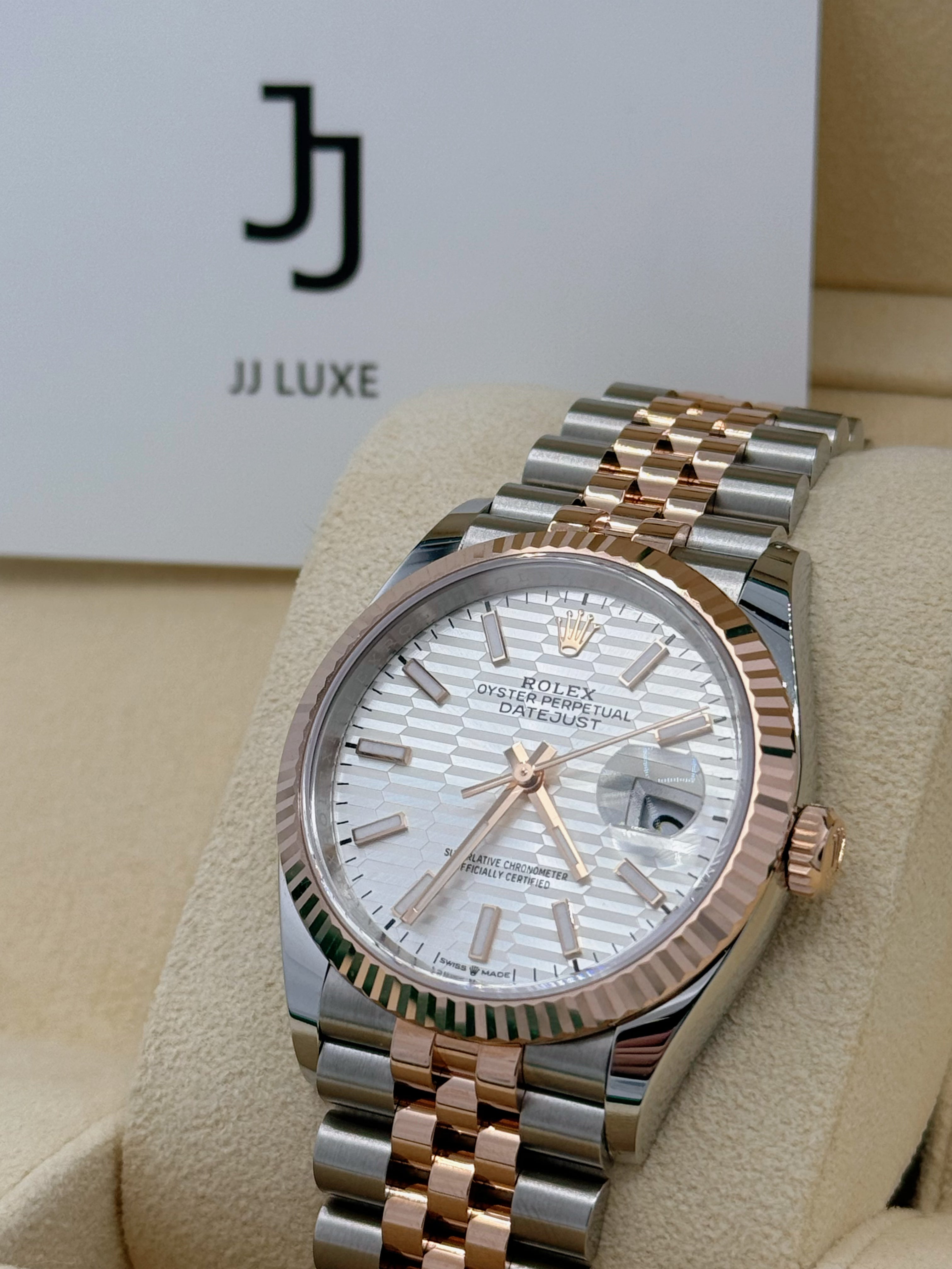 Rolex Datejust Silver Fluted Motif Jubilee 36mm 126231