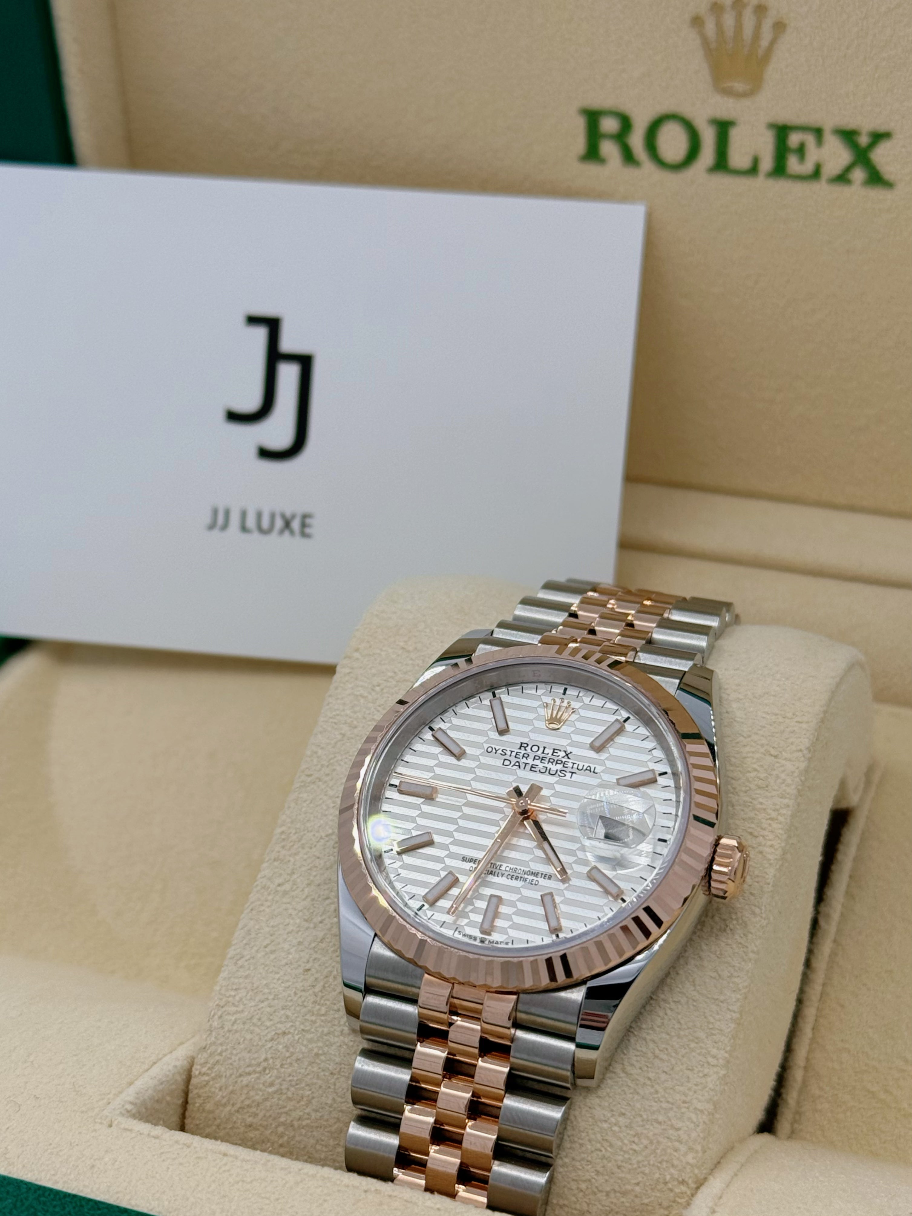 Rolex Datejust Silver Fluted Motif Jubilee 36mm 126231