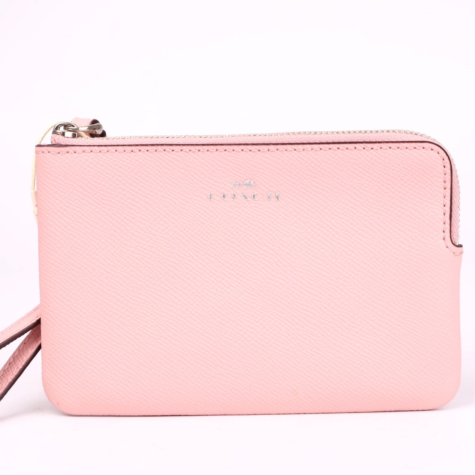 J3582 Coach Women's Small Pebbled Leather Zip Wristlet- Pre Owned