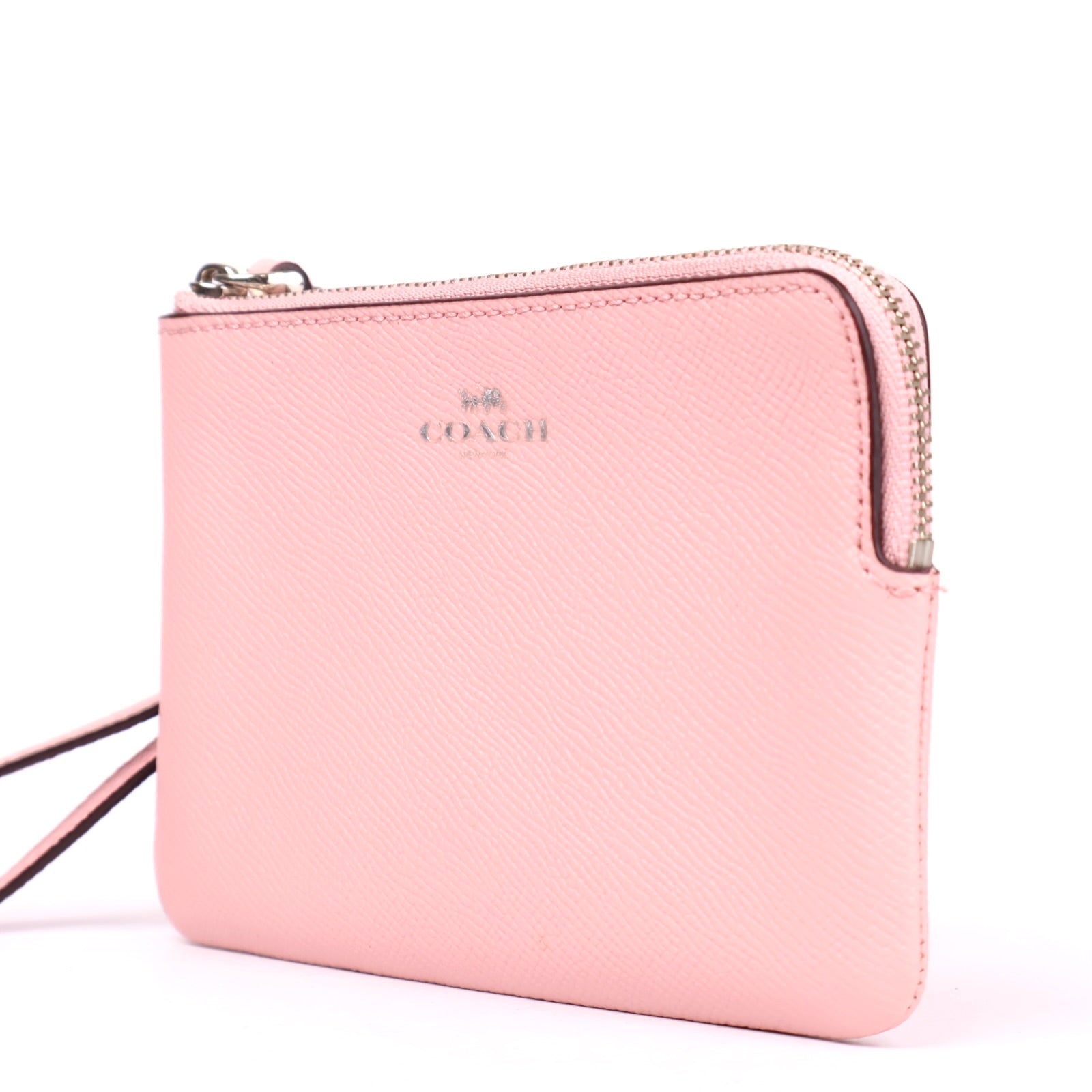 J3582 Coach Women's Small Pebbled Leather Zip Wristlet- Pre Owned