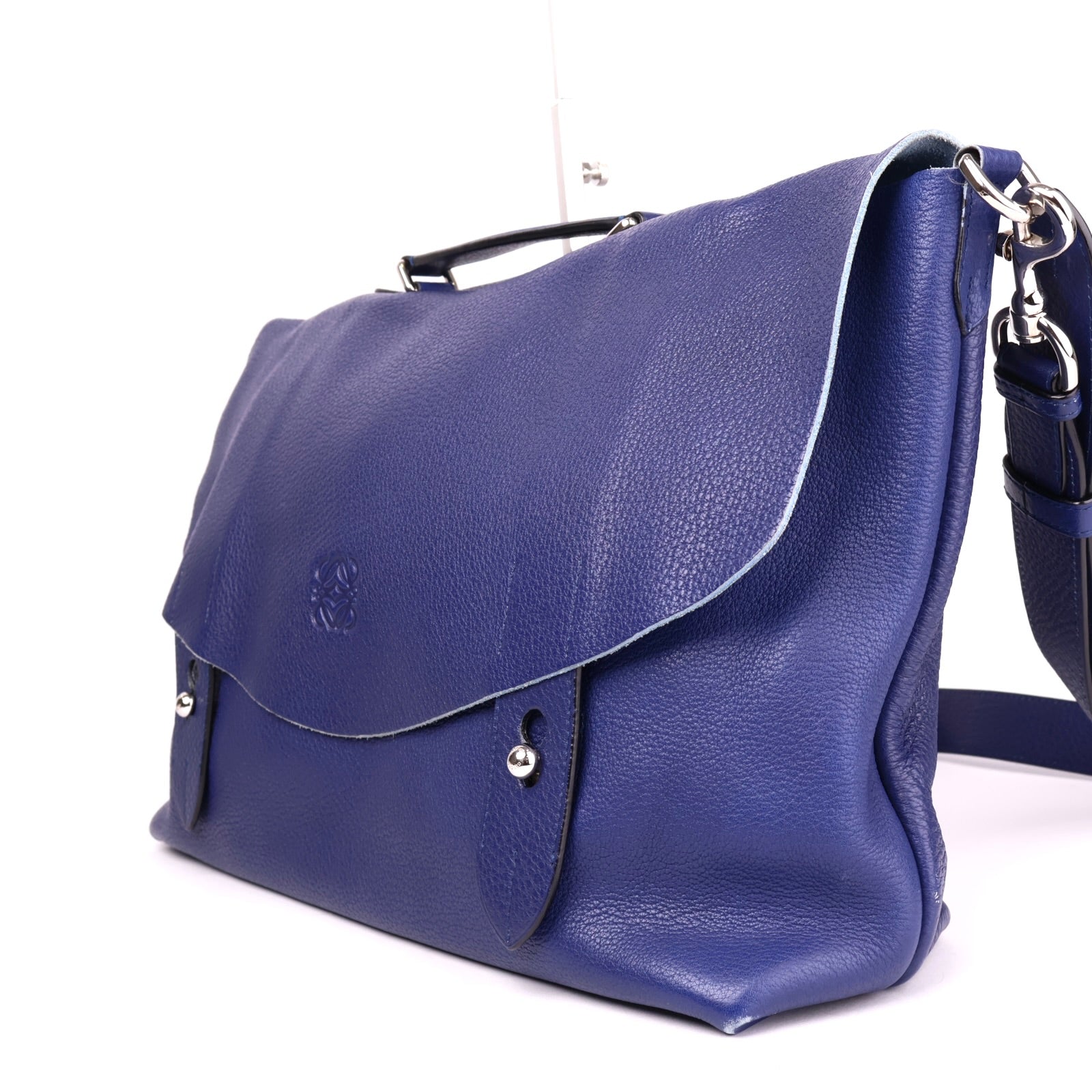 J3584 Loewe Leather Lorca Blue Handle Bags- Pre Owned