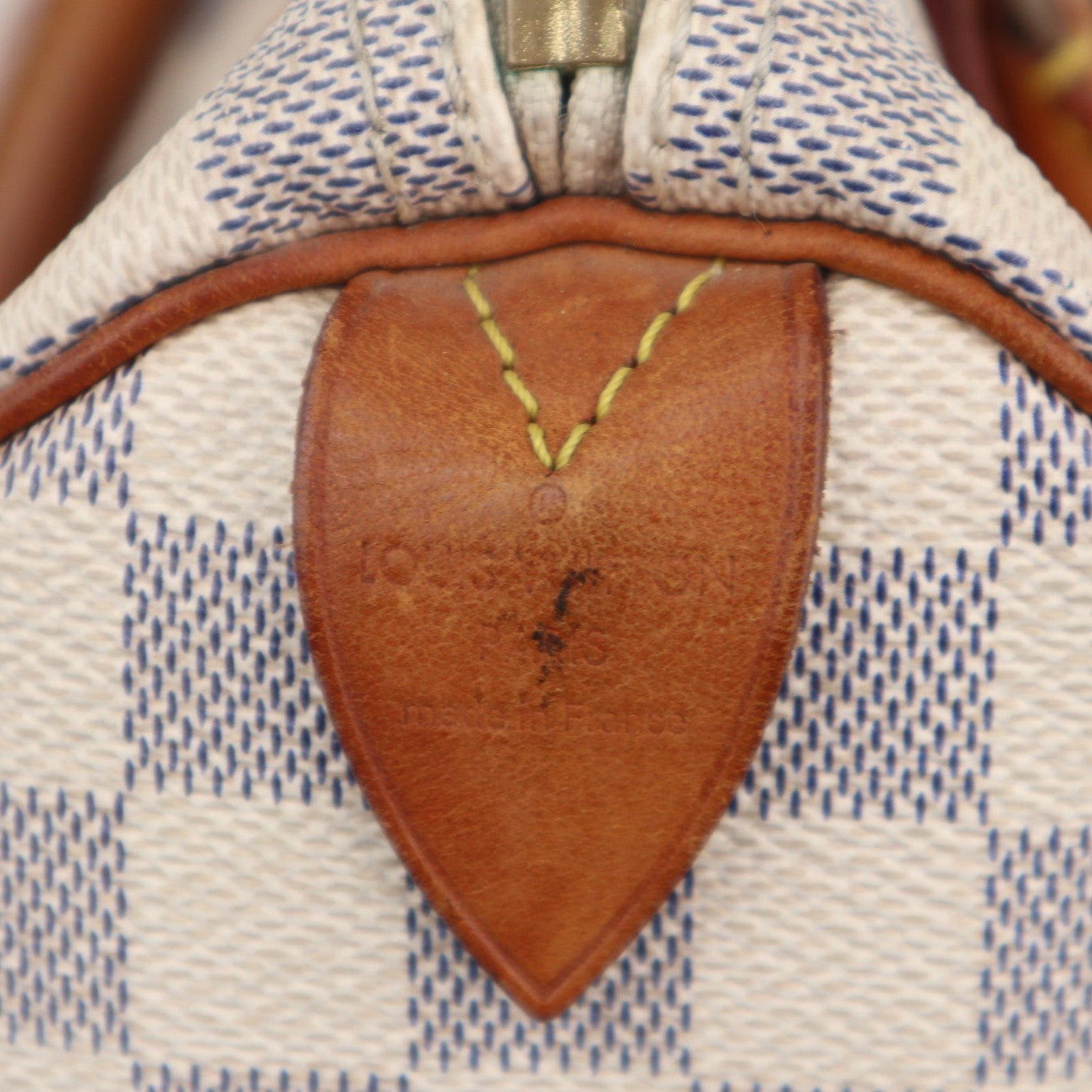 Louis Vuitton Damier Azur Speedy 25 Top Handle Bag C1902 | Pre-Owned Very Good White / Blue Damier Azur Canvas