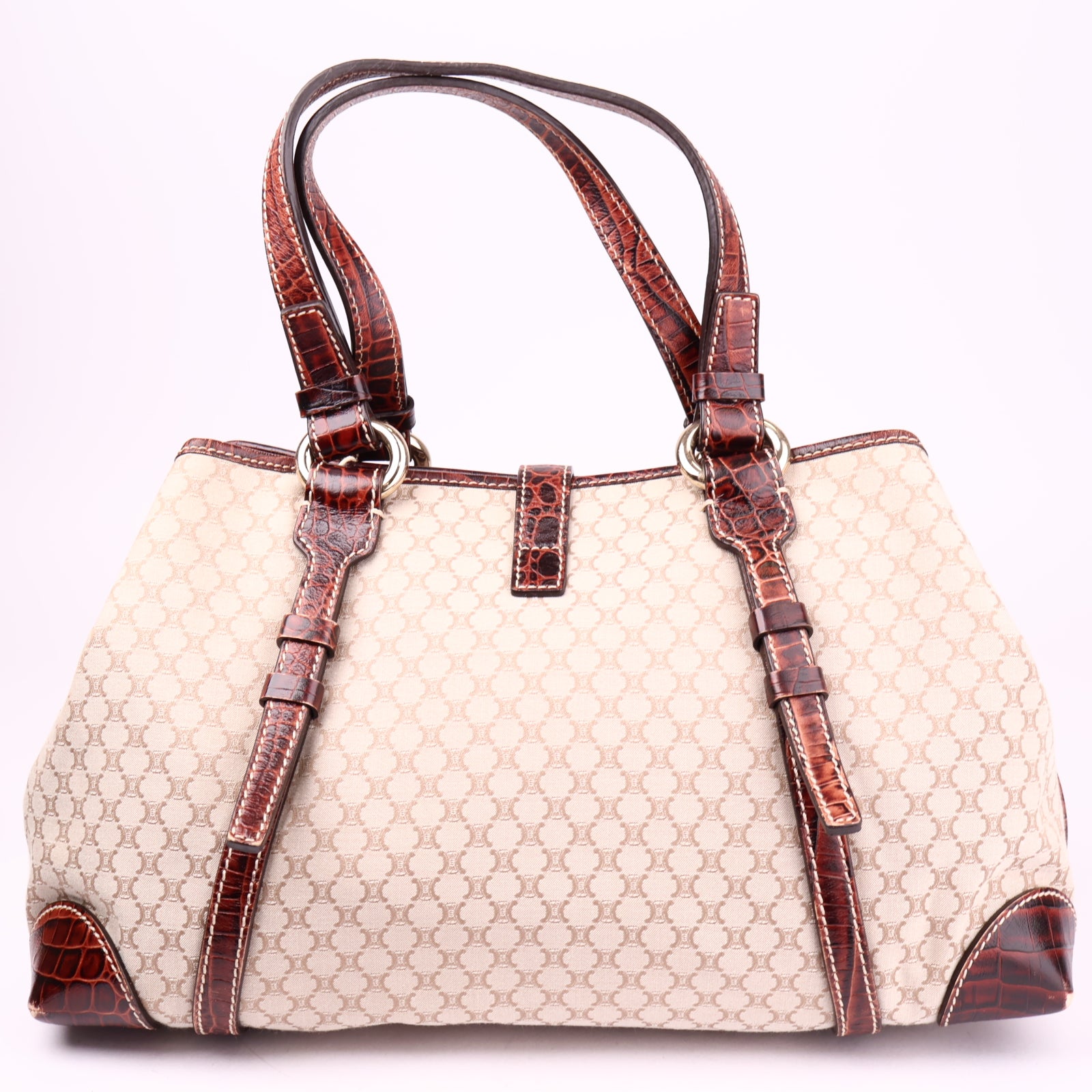 J3579 Céline Macadam Shoulder Bag Brown- Pre Owned