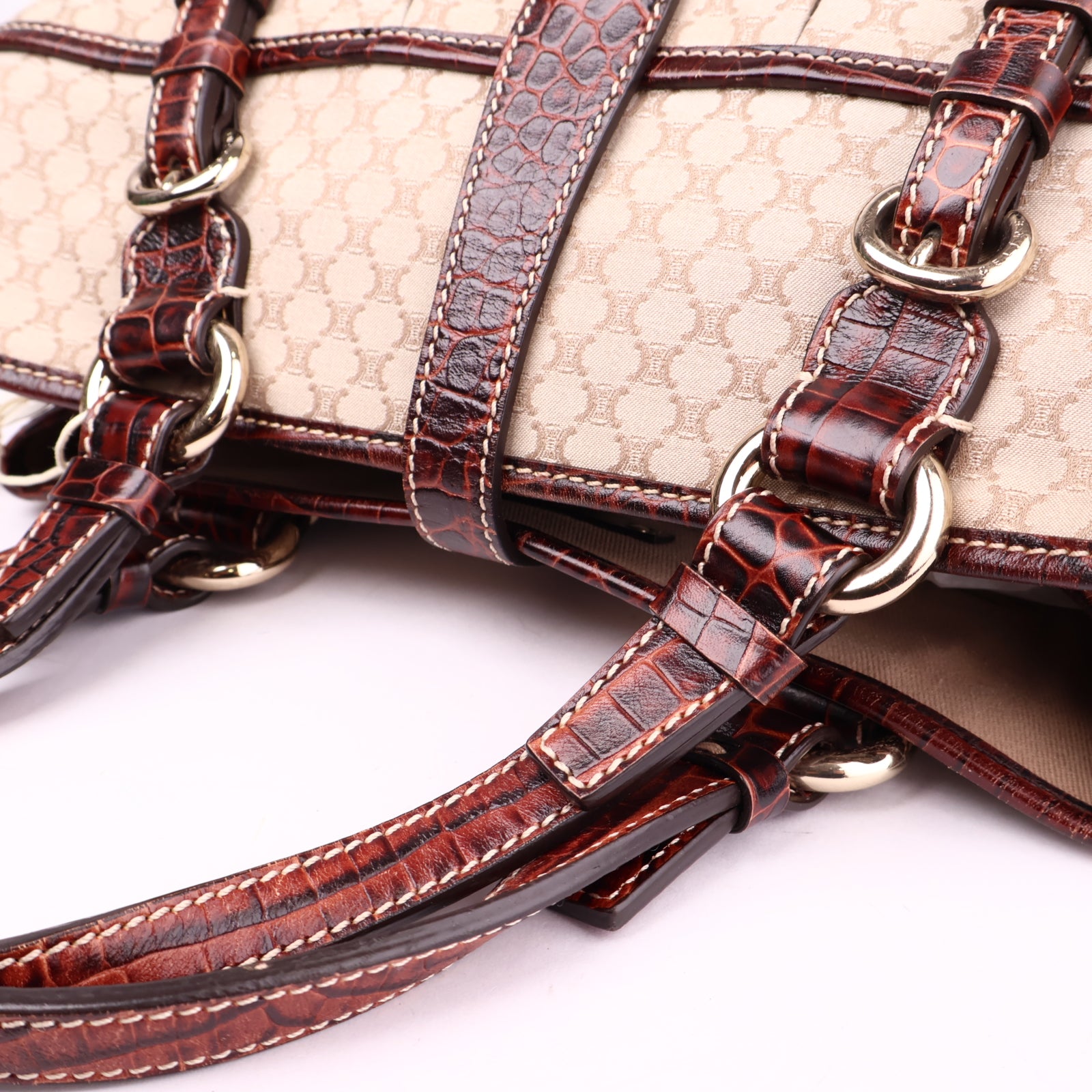 J3579 Céline Macadam Shoulder Bag Brown- Pre Owned