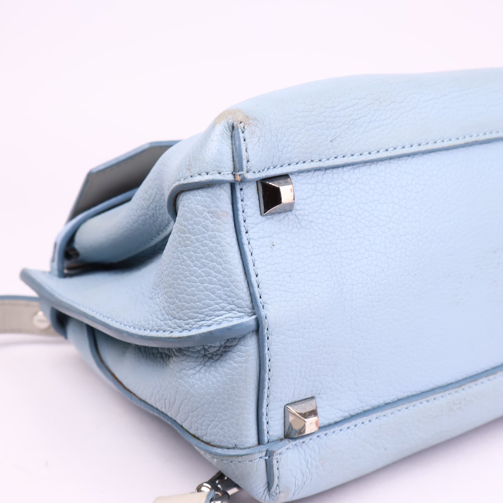 J3578 MCM Milla Leather Backpack in blue calf leather Pony style- Pre Owned