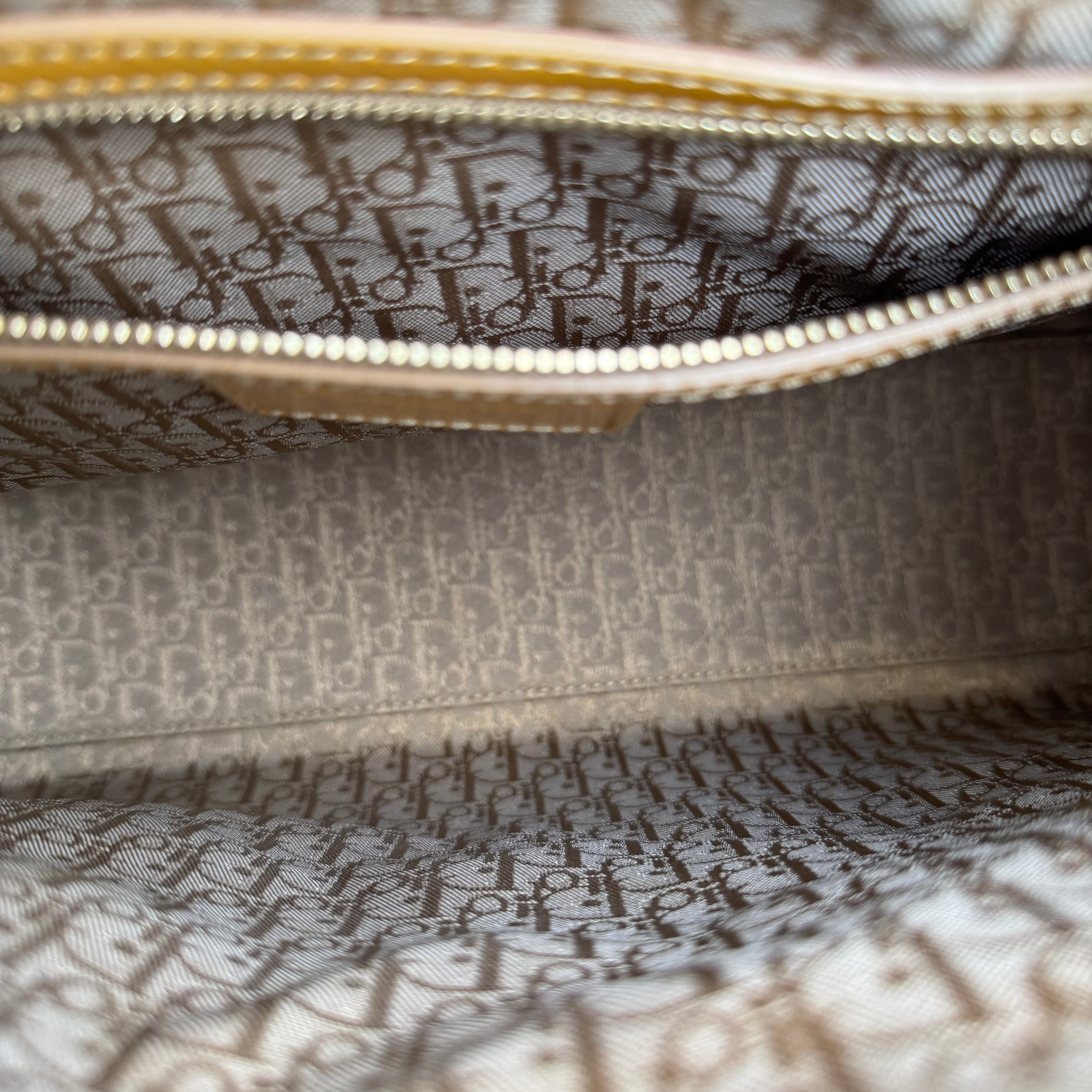 J3478 Christian Dior Beige Patent Leather Cannage Lady Dior Bag- Pre Owned