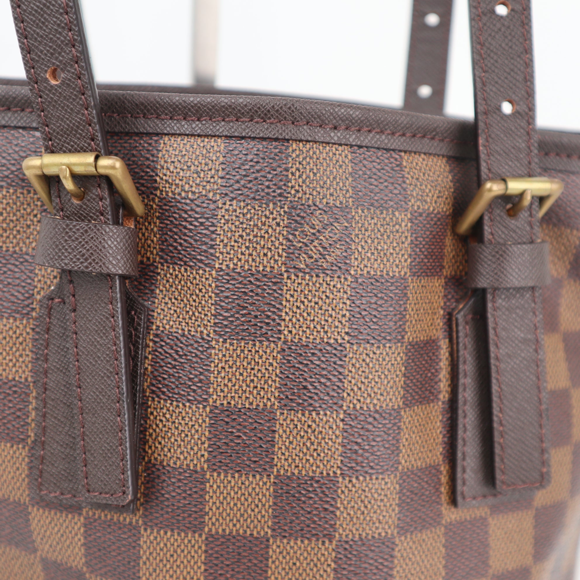 C1906R Louis Vuitton Bucket Bag Marais Bucket | Pre-Owned Excellent Brown Damier Ebene Canvas