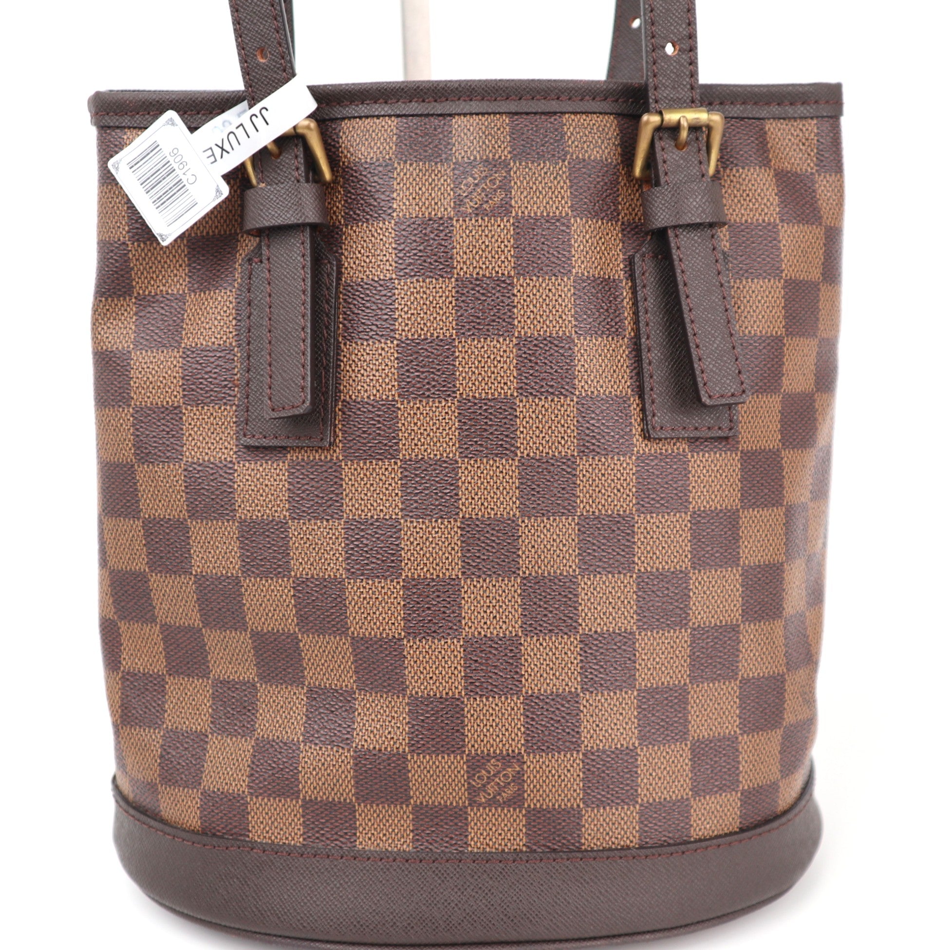 C1906R Louis Vuitton Bucket Bag Marais Bucket | Pre-Owned Excellent Brown Damier Ebene Canvas