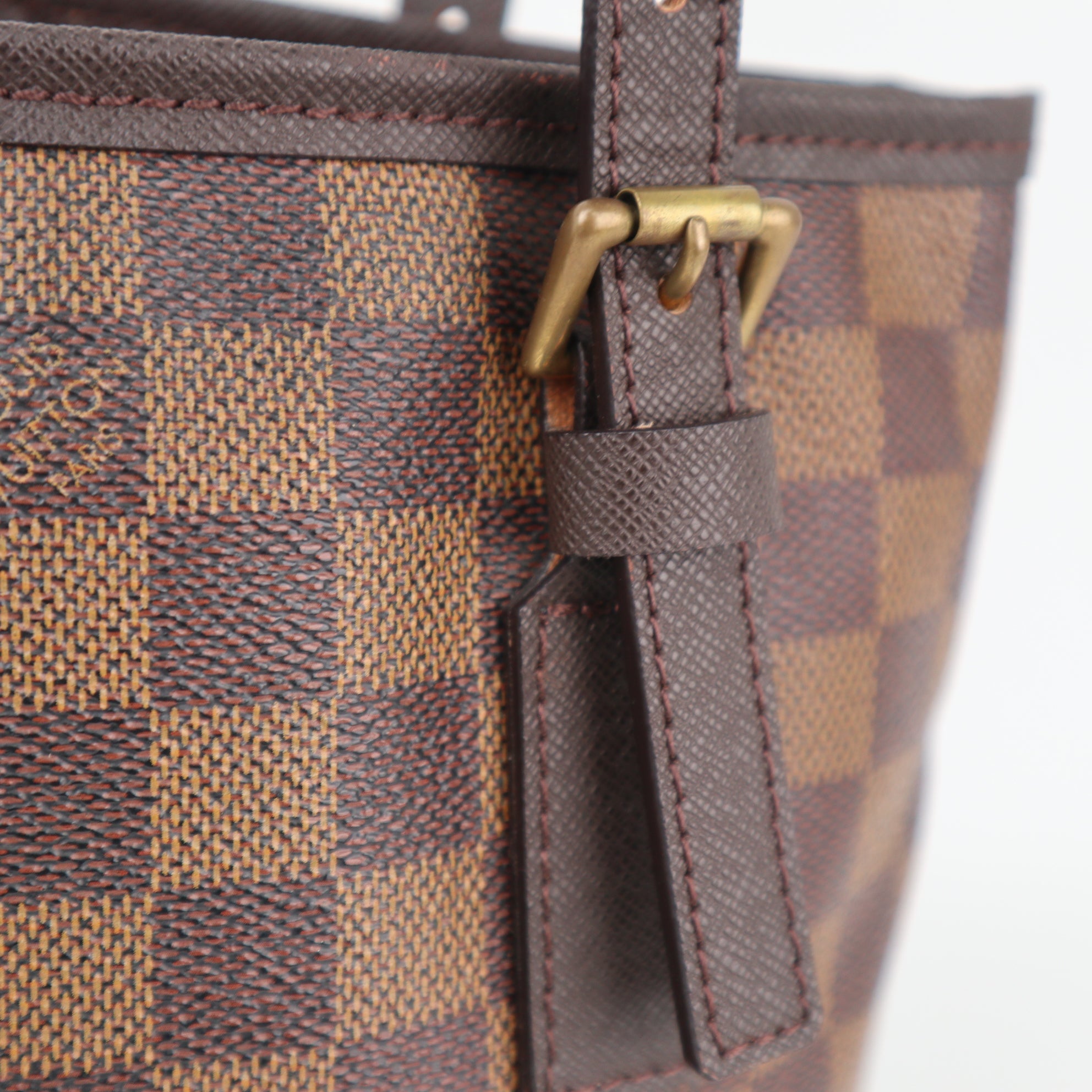 C1906R Louis Vuitton Bucket Bag Marais Bucket | Pre-Owned Excellent Brown Damier Ebene Canvas