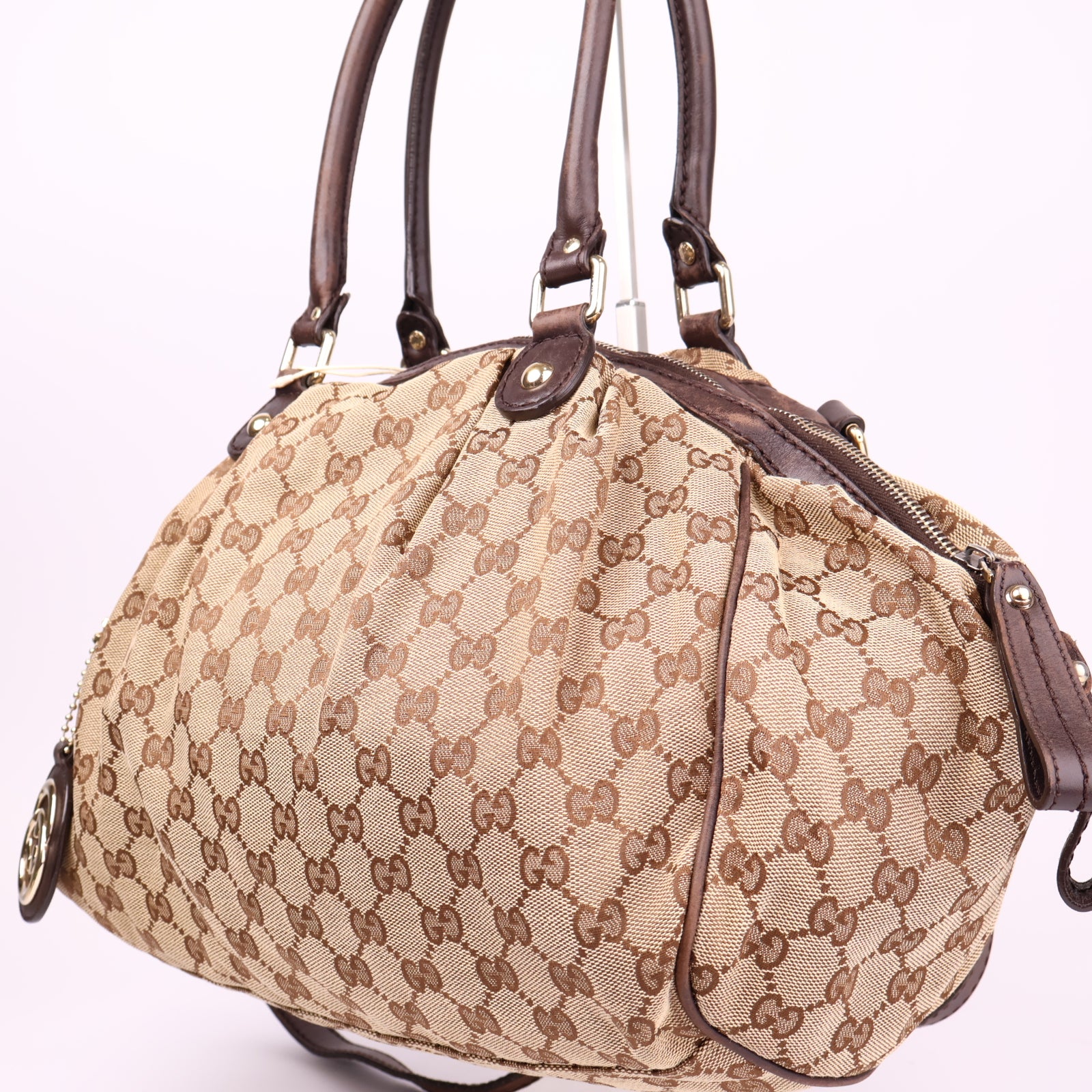 J3640 Gucci Sukey Tote Bag Small in GG Supreme Canvas- Pre Owned