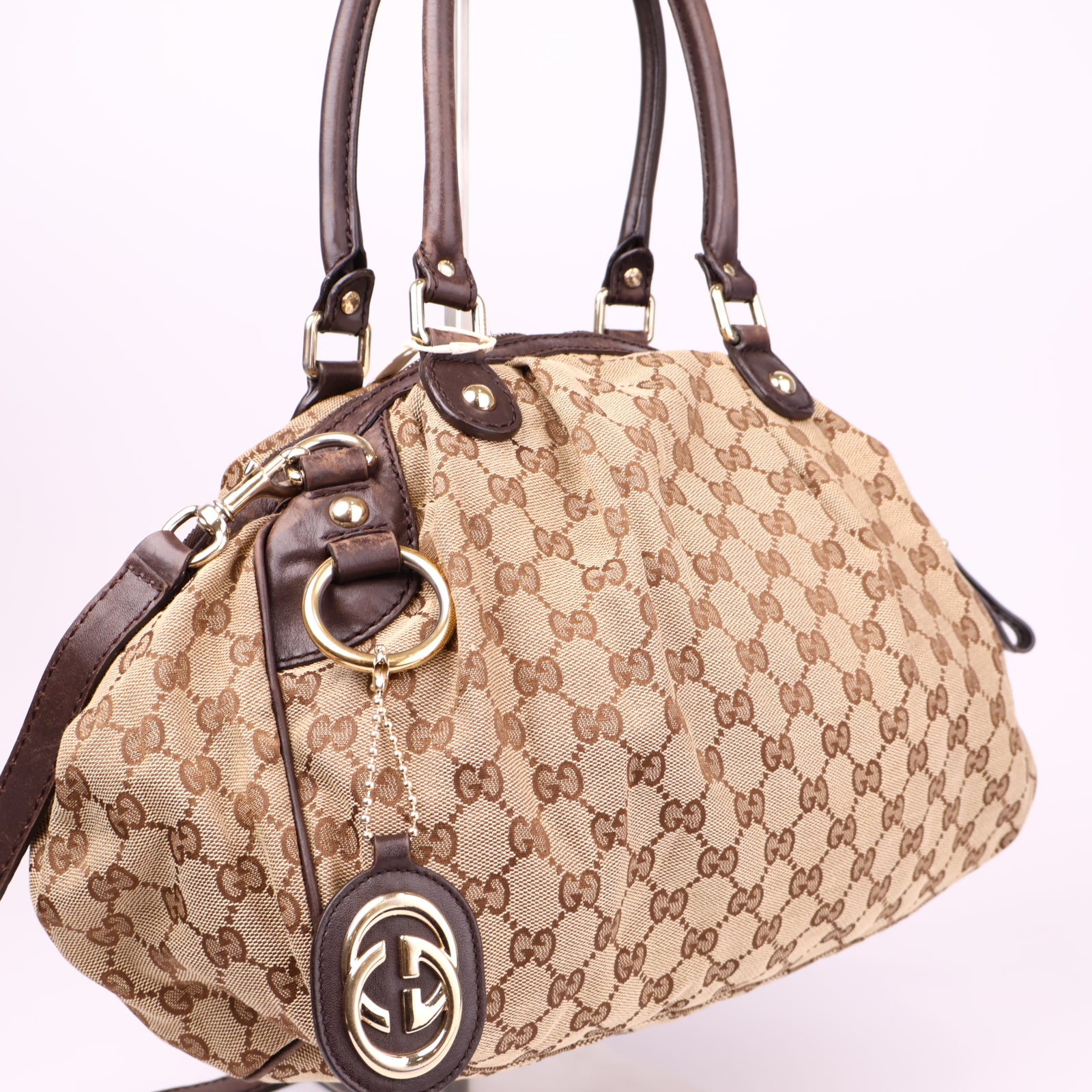 J3640 Gucci Sukey Tote Bag Small in GG Supreme Canvas- Pre Owned
